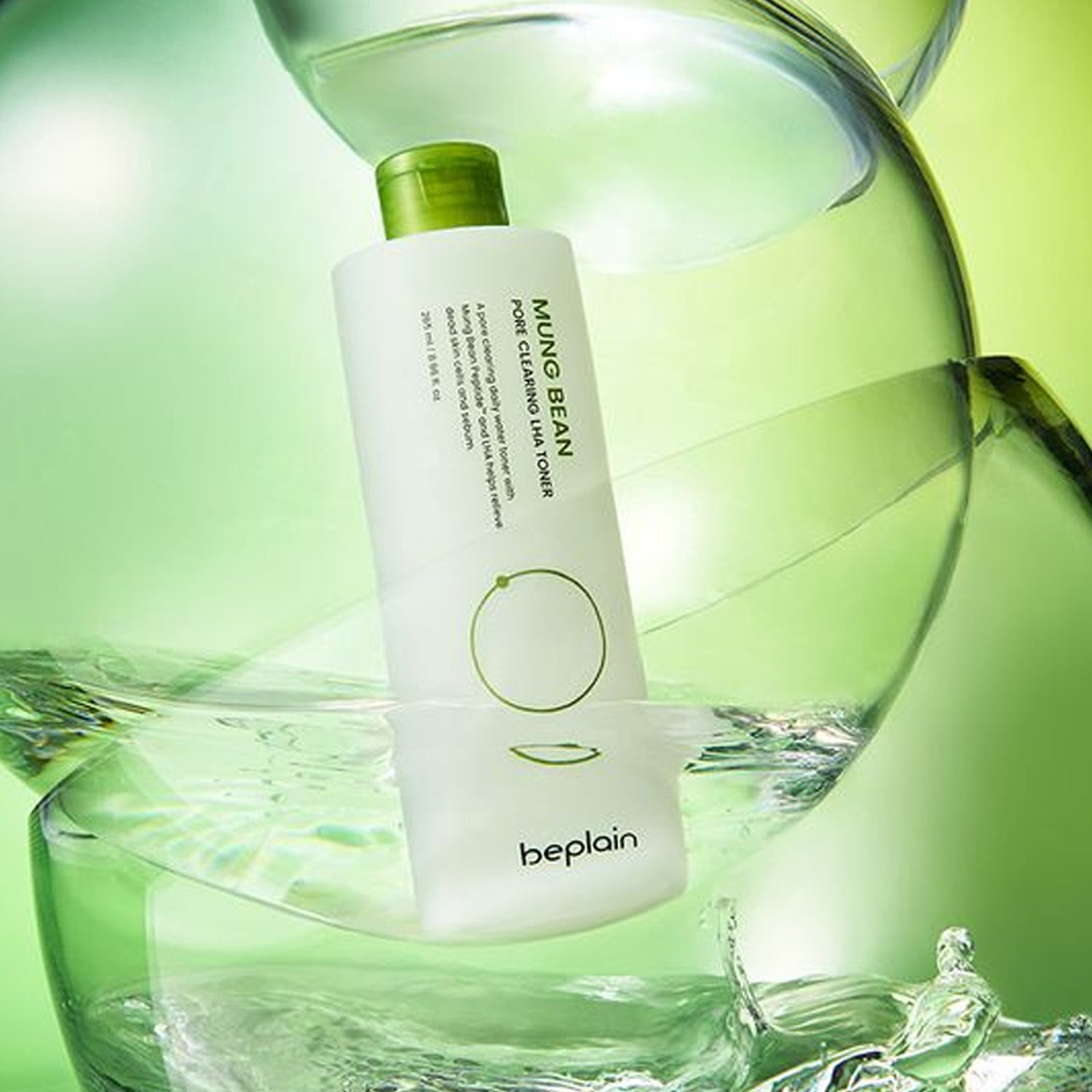 Beplain Mung Bean Pore Clearing LHA Toner 265ml - Korean Skincare for Oily & Acne-Prone Skin - Deep Cleansing & Hydrating Facial Toner for Daily Skincare Routine