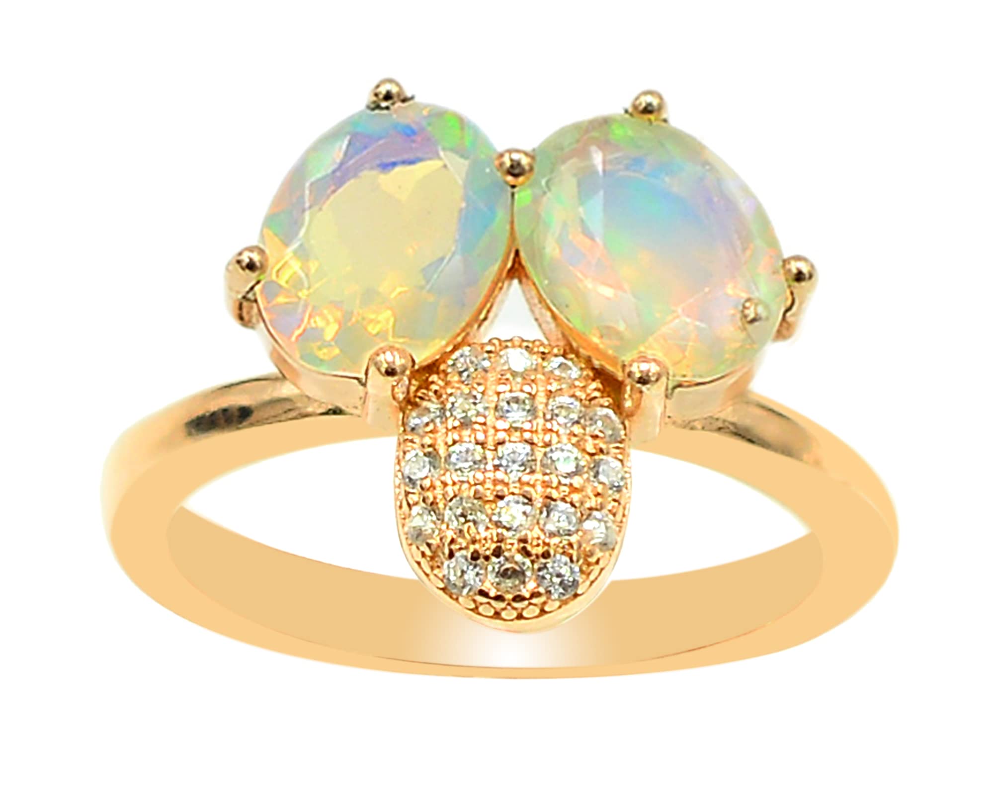 Natural Ethiopian Cut Opal Jewelry Set - 925 Sterling Silver Adjustable Necklace, Bracelet, Ring & Earrings for Women | October Birthstone Gift for Wife, Mother, Girlfriend | Perfect for Birthday, Anniversary, Wedding & Special Occasions