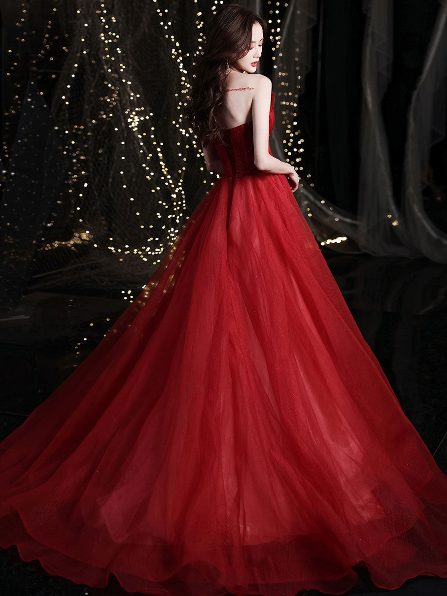 Elegant Burgundy Long Prom Dresses & Formal Graduation Gowns - Perfect for Homecoming, Wedding Guest & Special Occasions
