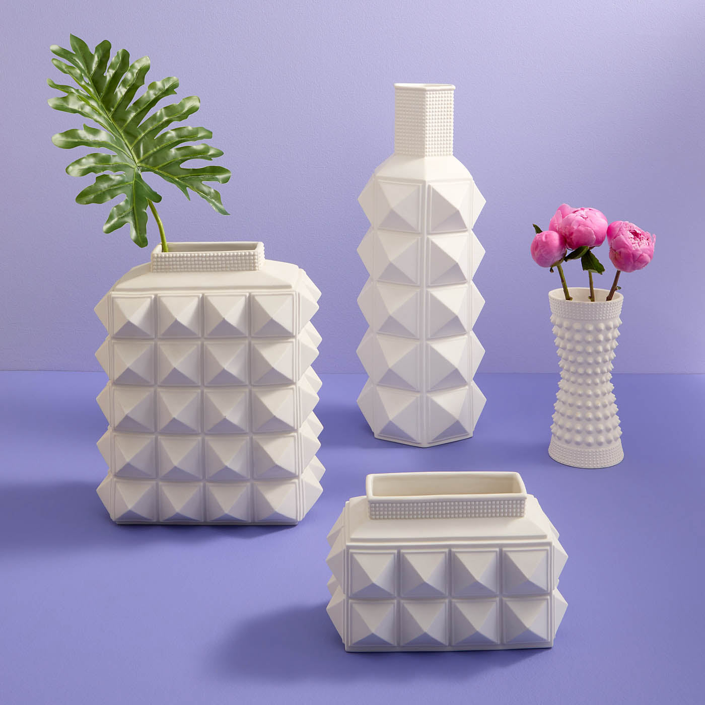Charade Studded Low Vase - Elegant Home Decor for Centerpieces, Wedding Decorations & Modern Interior Design