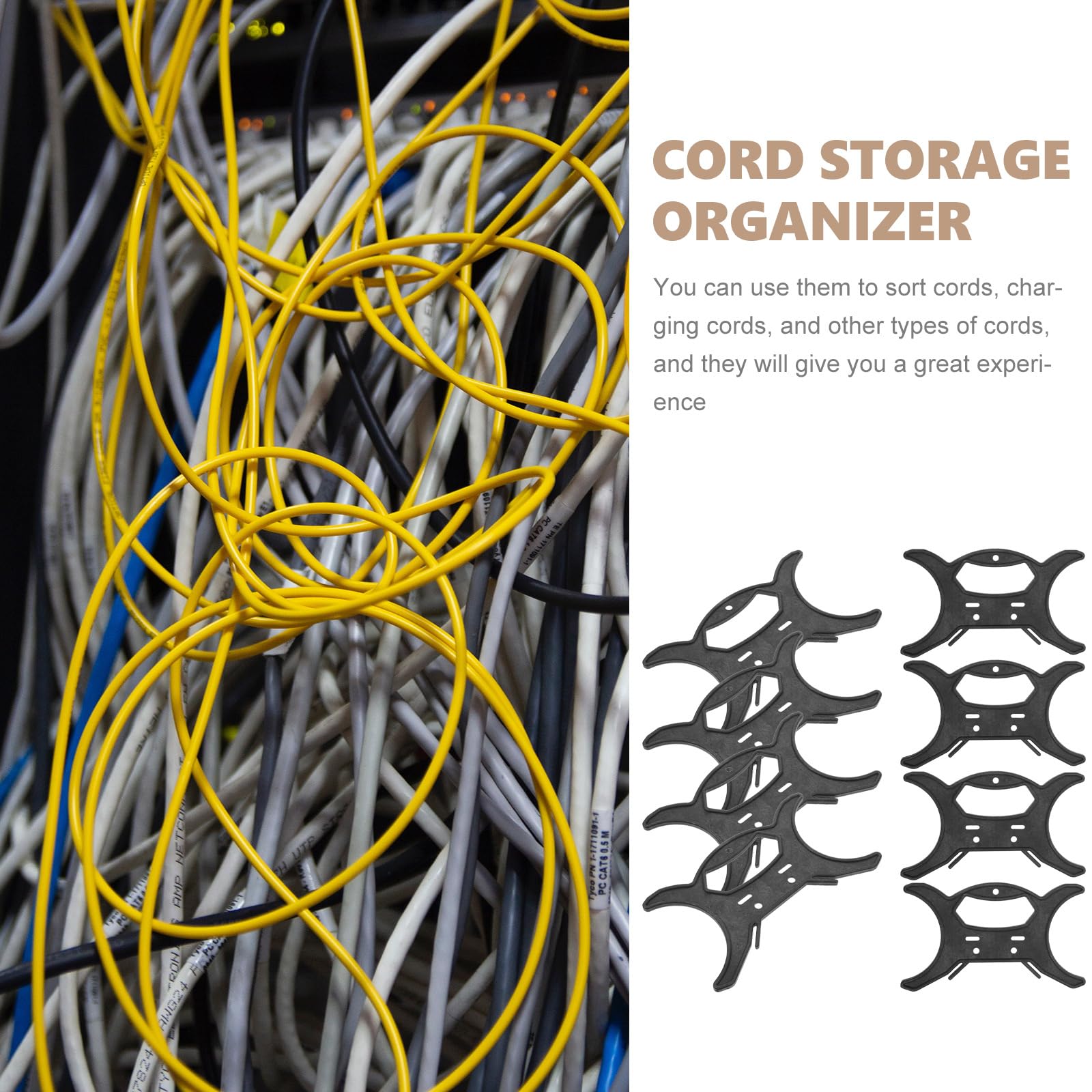 Amosfun 8-Pack String Light Storage Holder Spool - 4.5 x 8 Inch Cord Organizer for Christmas, Valentine's Day, Party, Wedding & Birthday Decorations - Keep Fairy Lights, LED String Lights Neatly Wound