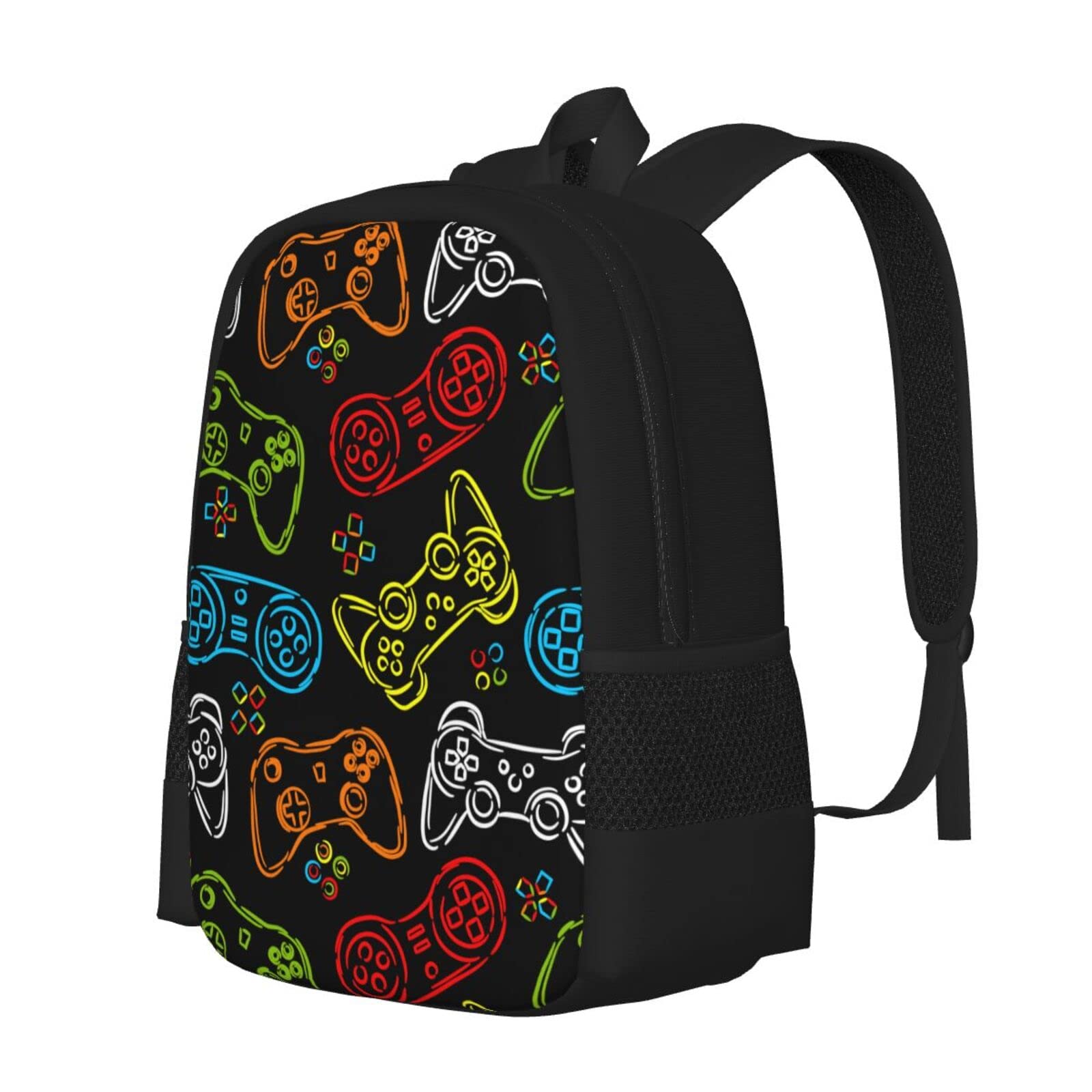 17 Inch Water Resistant Kids Video Game Backpack - Joystick Design School Bookbag for Elementary & Junior High Students | Perfect for Gaming, School & Travel (Girls & Boys)