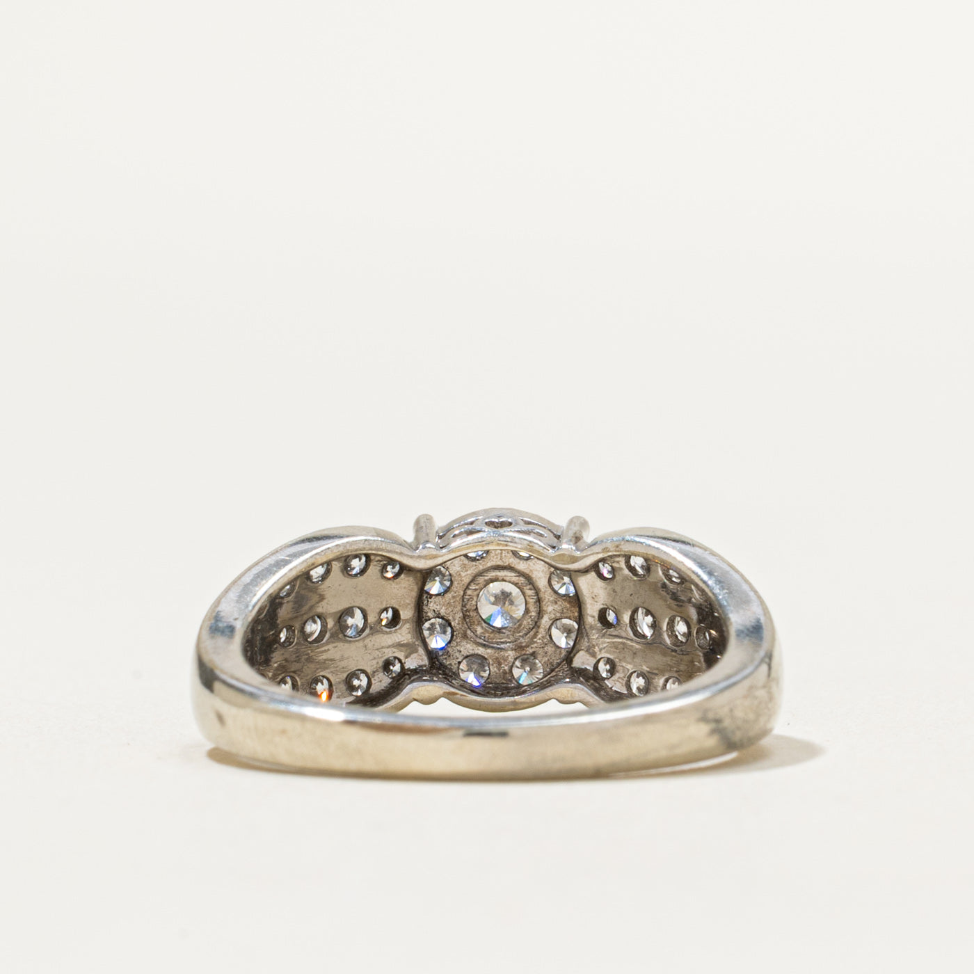 1.00ctw Diamond Cluster Tapered Ring - Size 7 | Elegant Wedding Band, Anniversary Gift & Engagement Ring for Women