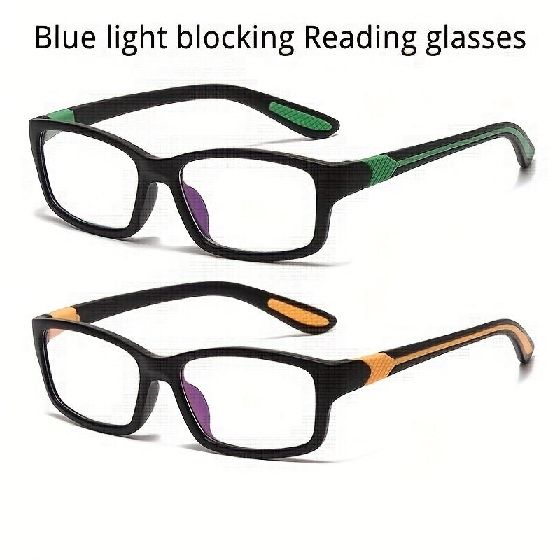 Blue Light Blocking Reading Glasses for Women & Men - Rectangular Frame Anti Eyestrain Computer Glasses - Perfect for Office Work, Gaming & Screen Time