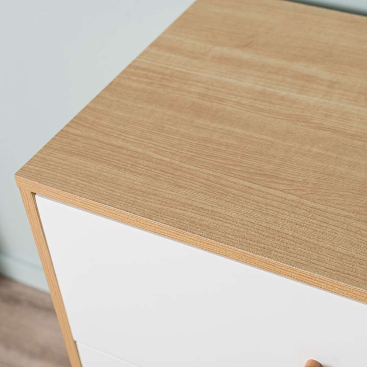 Aspen 6-Drawer Dresser in White & Natural - Perfect for Bedroom, Nursery, or Dorm Room Storage