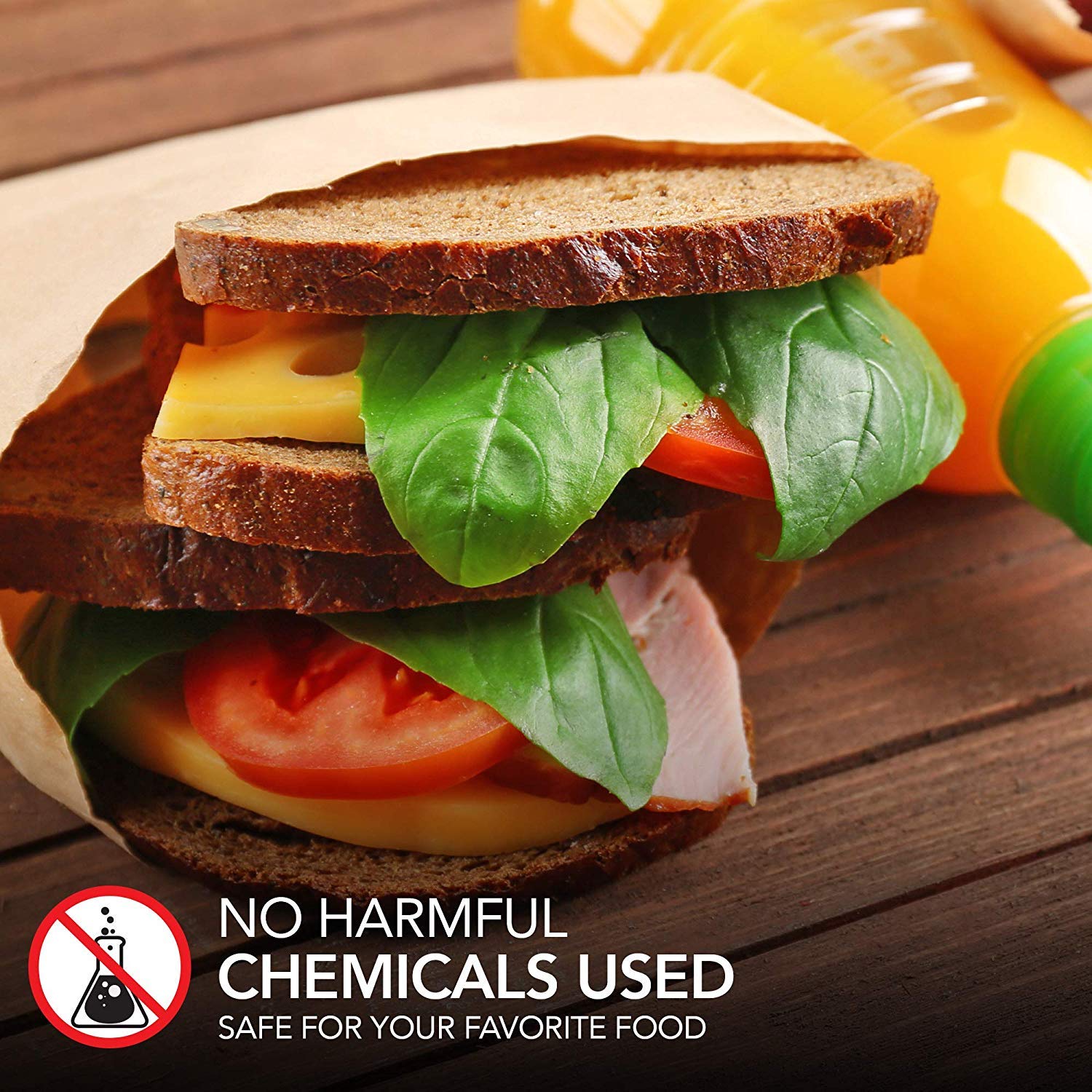Eco-Friendly Kraft Paper Sandwich Bags 200 Pack - Biodegradable & Compostable Food Safe Lunch Bags for Bakery, Cookies, Snacks - Unbleached Natural Brown Sandwich Wrappers - Perfect for School Lunches, Picnics & On-the-Go Meals