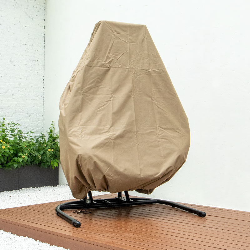 Outdoor Charcoal Wicker Hanging Double Seat Swing Chair with Stand & Dust Blue Cushion - Perfect for Patio, Garden, Backyard Relaxation