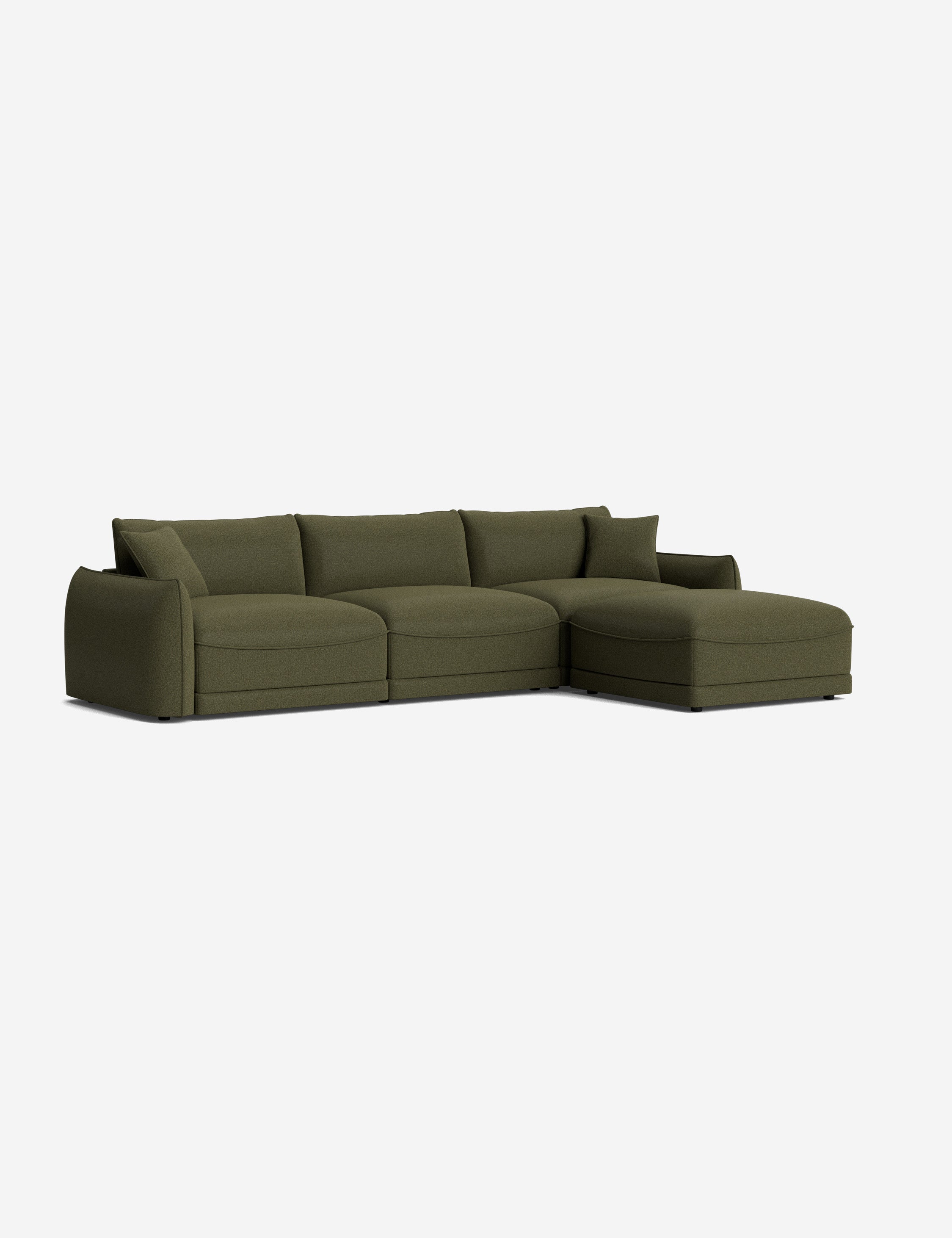 Balmer Sectional Sofa with Ottoman - Modern L-Shaped Couch Set for Living Room, Lounge & Family Room - Comfortable Fabric Sofa for Relaxing, Entertaining & Movie Nights