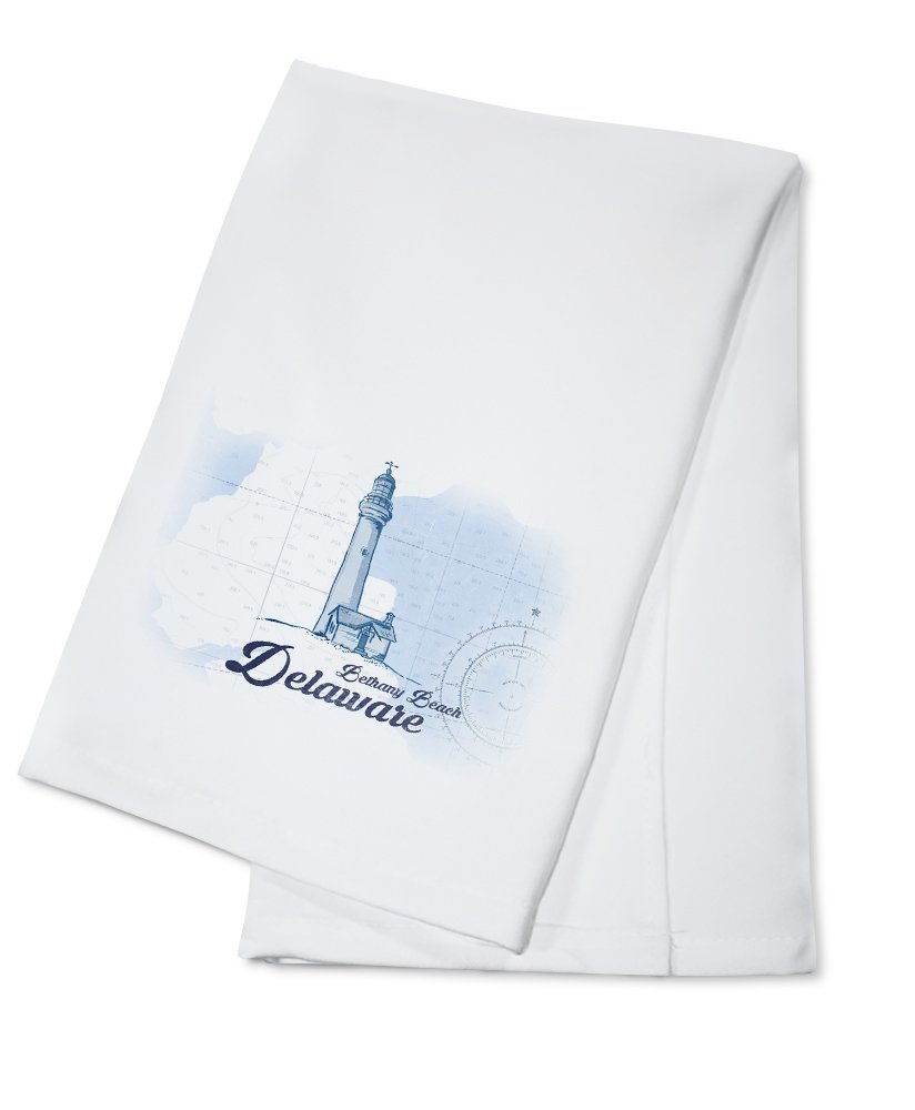 Bethany Beach Delaware Lighthouse Blue Coastal Icon - 100% Cotton Tea Towel & Decorative Hand Towel for Kitchen & Home Decor | Perfect for Beach House, Coastal Themed Kitchens & Gift Giving