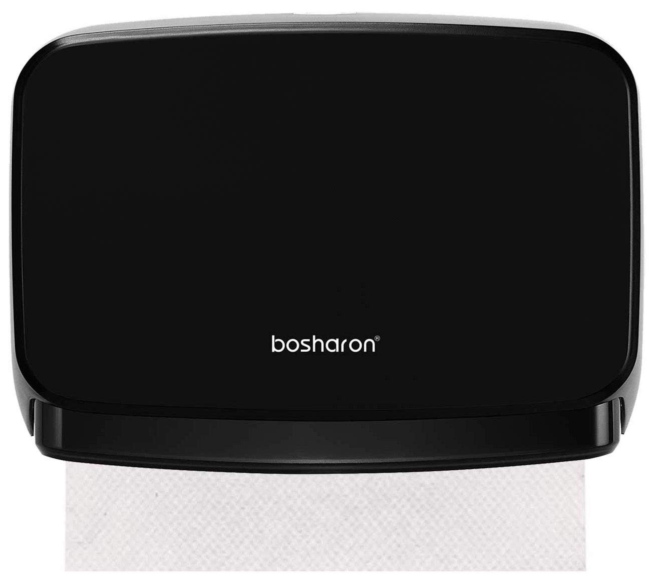 Bosharon Black Wall Mount Paper Towel Dispenser - Commercial & Home Use C-Fold/Multifold/Trifold Bathroom Tissue Holder for Kitchen, Office & Restrooms (Black)