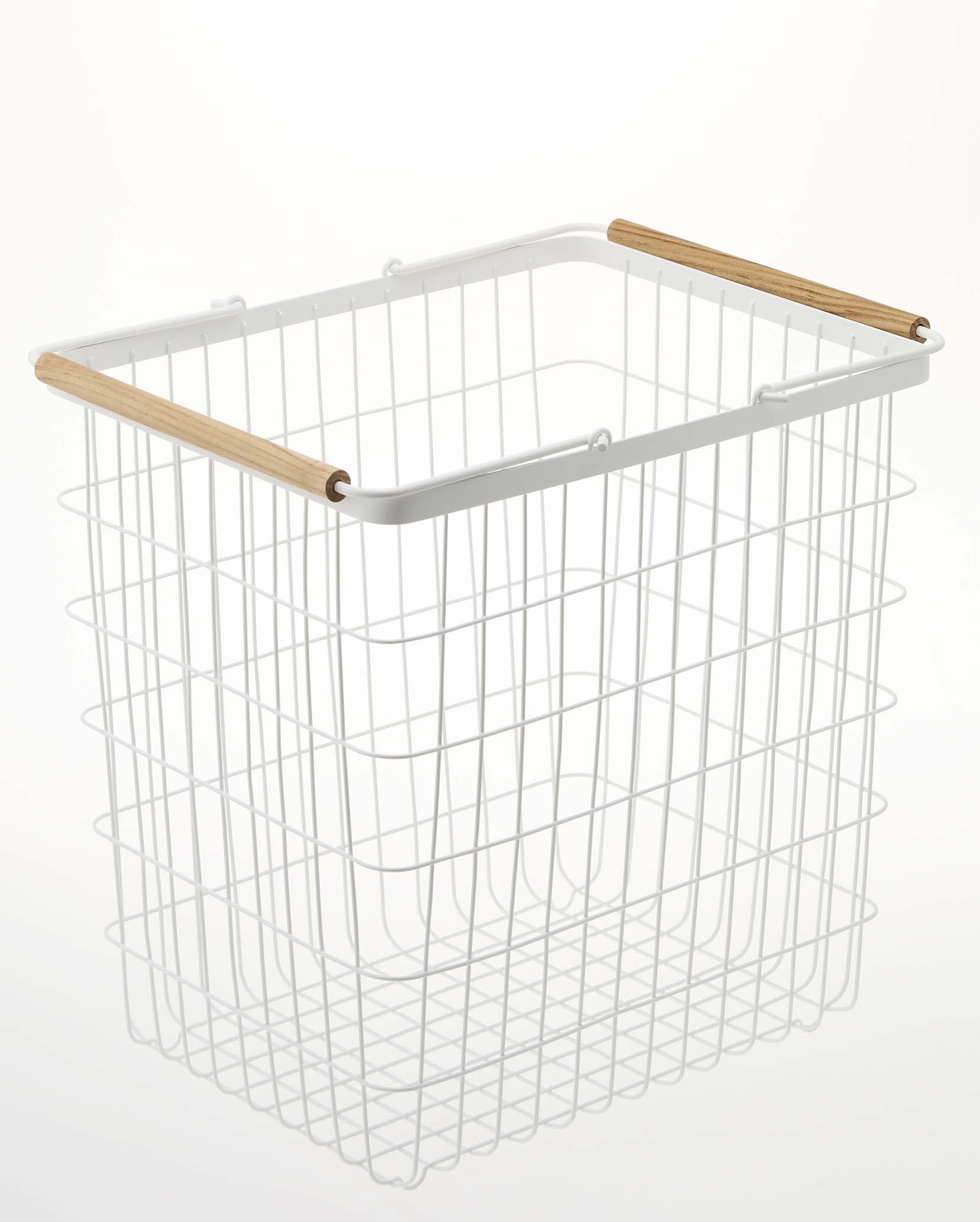 YAMAZAKI Tosca Large White Laundry Wire Basket - Stylish Storage for Clothes, Towels & Bedding - Perfect for Bedroom, Bathroom & Laundry Room Organization