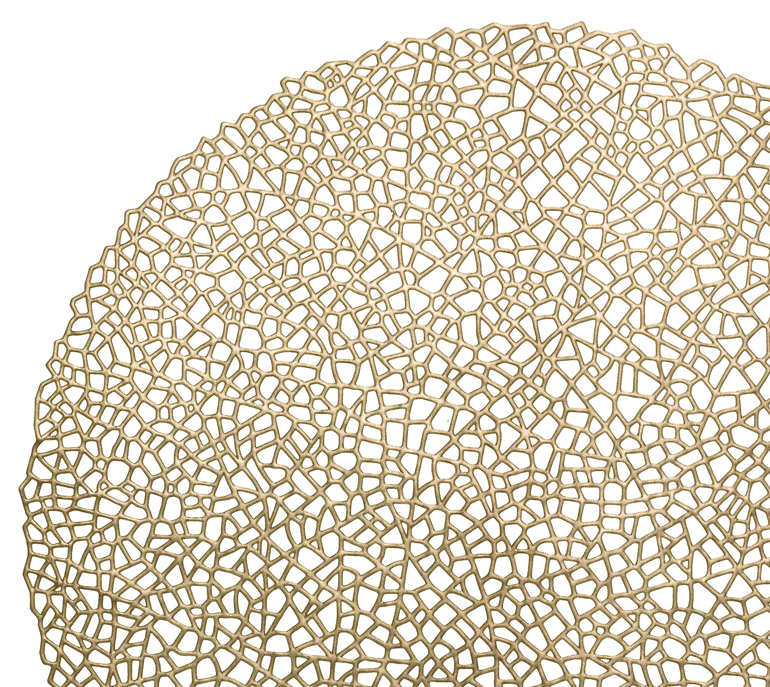 120-Piece Metallic Gold Vinyl Placemats Set for Weddings & Events - Elegant Table Decor for Dinner Parties, Banquets, and Special Occasions