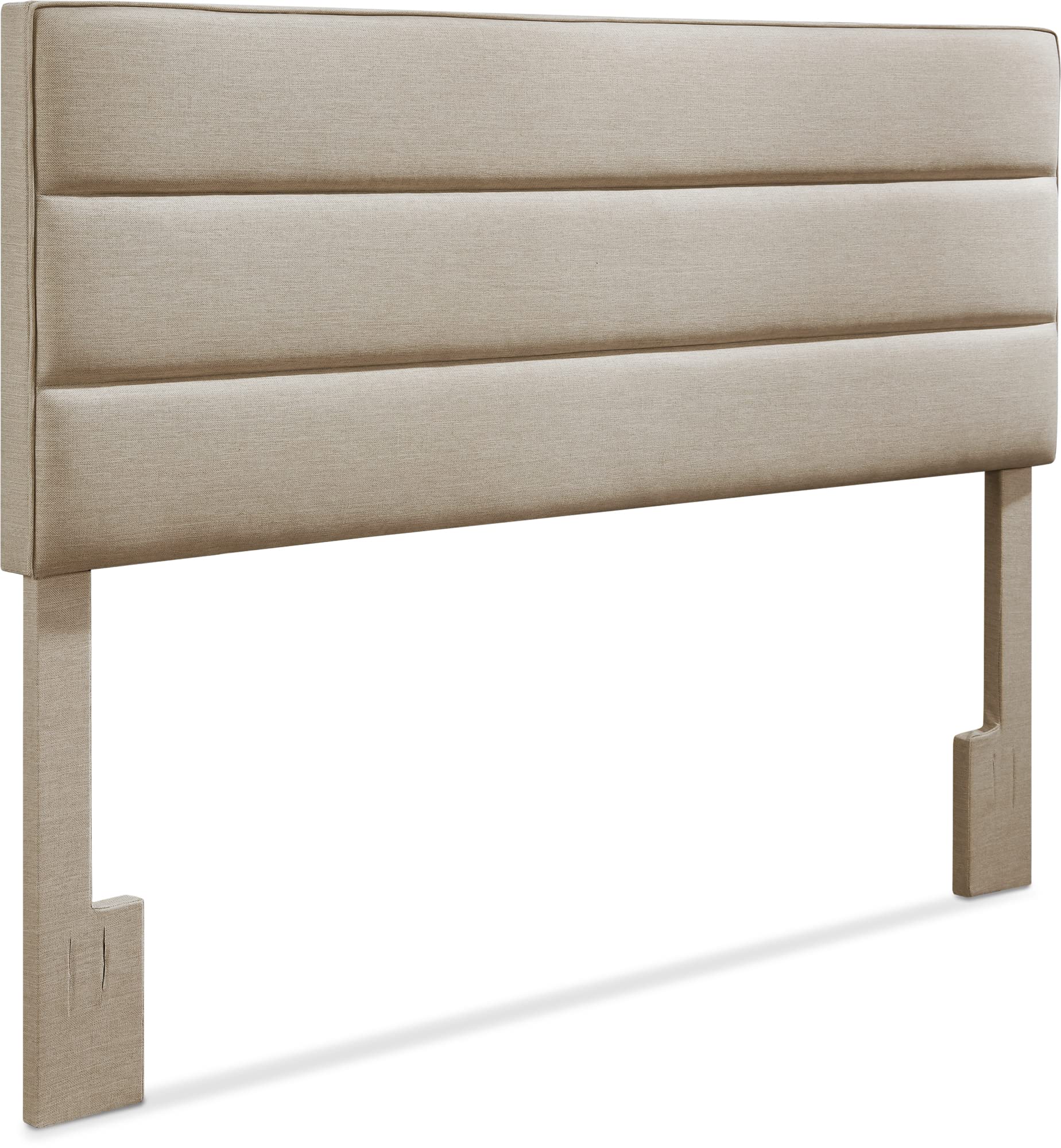 Serta Palisades Collection King Size Upholstered Padded Headboard - Modern Tufted Design with Soft Linen-Textured Fabric in Beige | Perfect for Master Bedroom, Guest Room & Home Decor