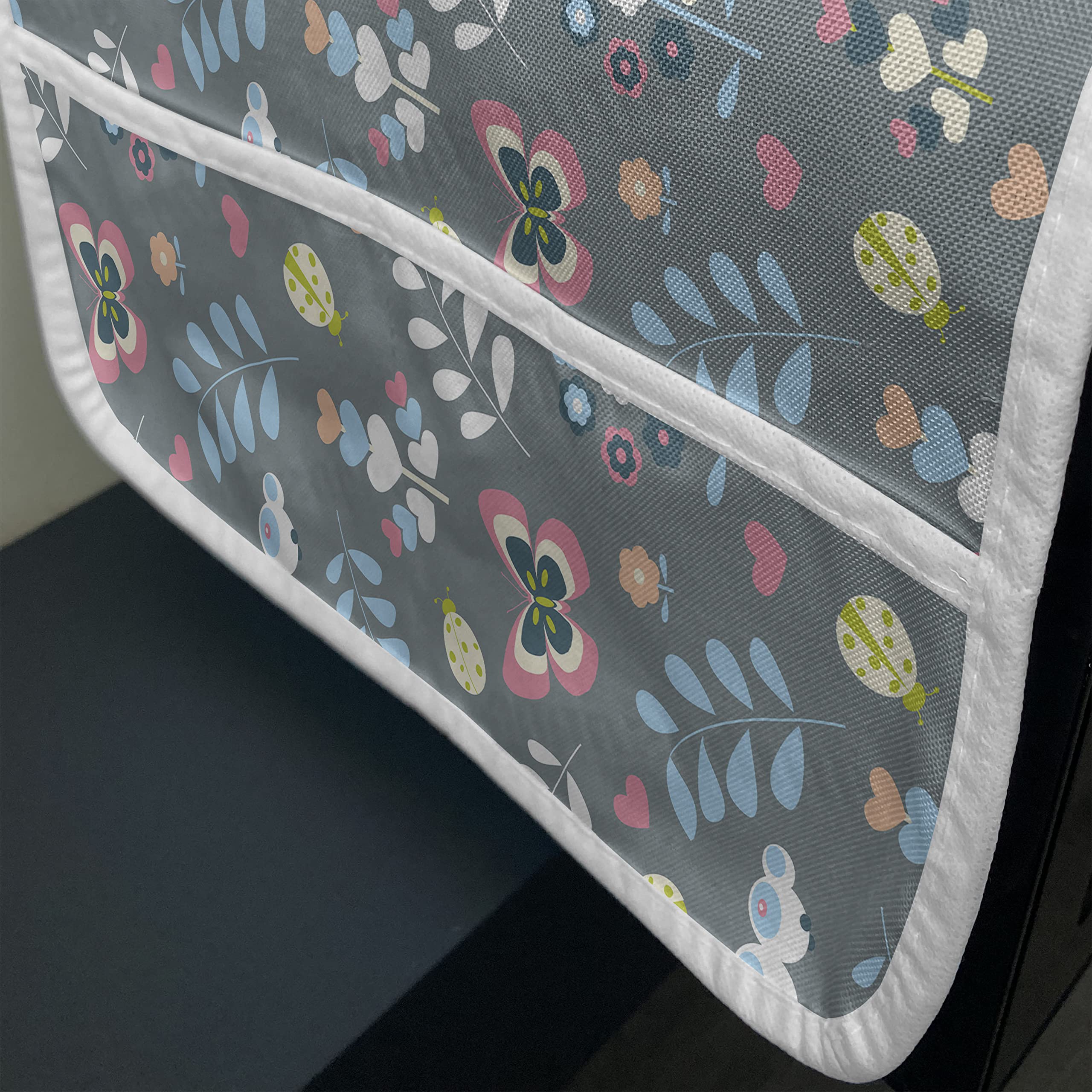 Ambesonne Cartoon Microwave Cover - Waterproof Kitchen Organizer with Pockets, 36