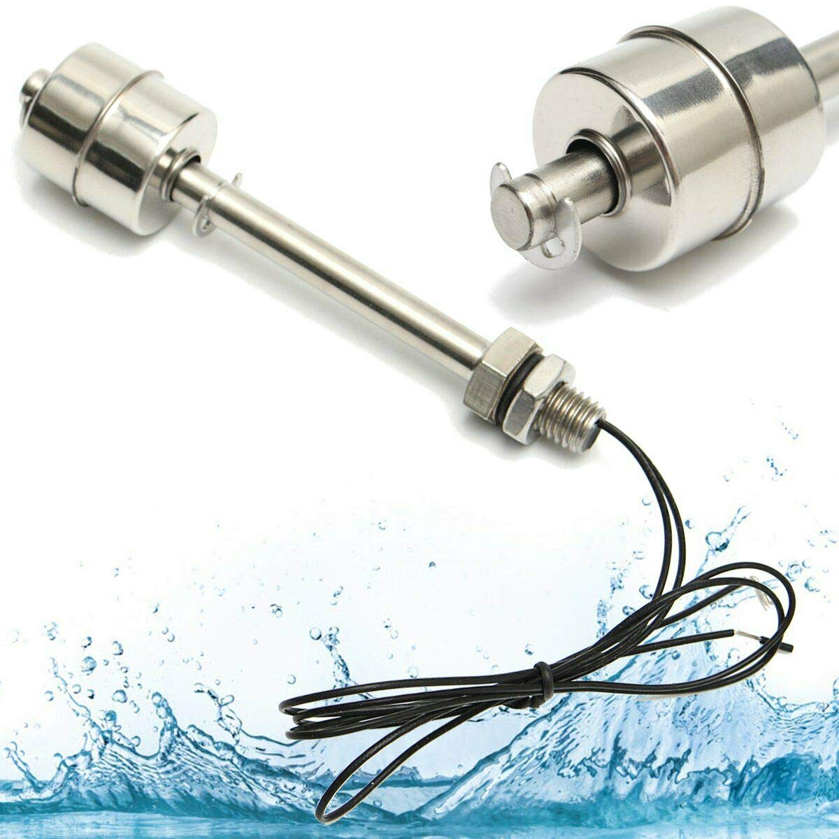 SENRISE L150mm Stainless Steel Vertical Float Switch - Water Level Control Sensor for Electrical, Drainage, and Alarm Systems | Ideal for Tanks, Pools, and Industrial Liquid Monitoring