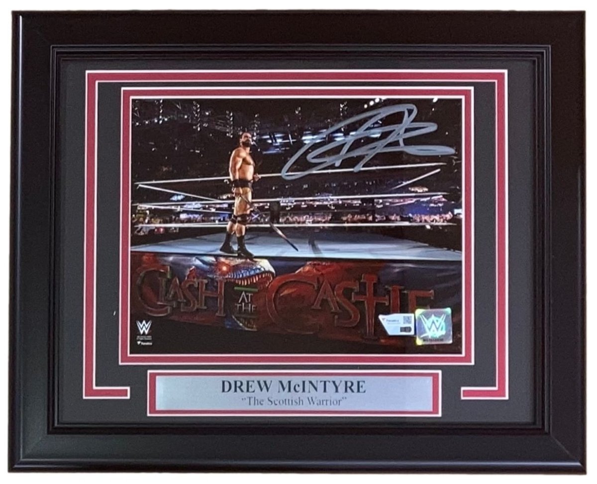 Drew McIntyre Autographed WWE 8x10 Photo - Framed Collectible Memorabilia for Wrestling Fans | Perfect for Home, Office, or Man Cave Decor