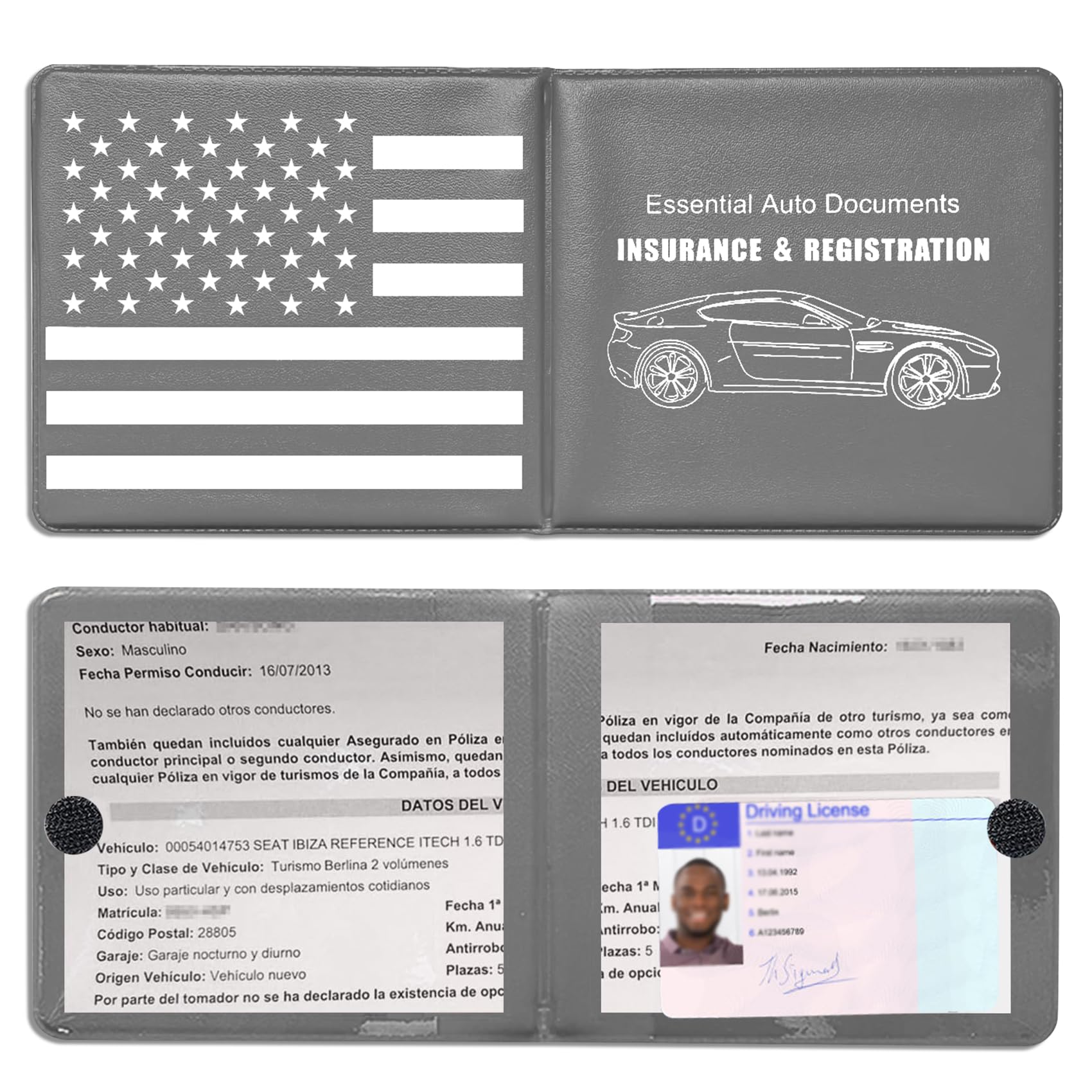 2-Pack Car Glove Box Organizers - Vehicle Registration & Insurance Holder - Essential Car Interior Accessories for Most Cars - Perfect for Storing Documents, Cards & Small Items - Ideal for Road Trips & Daily Commute