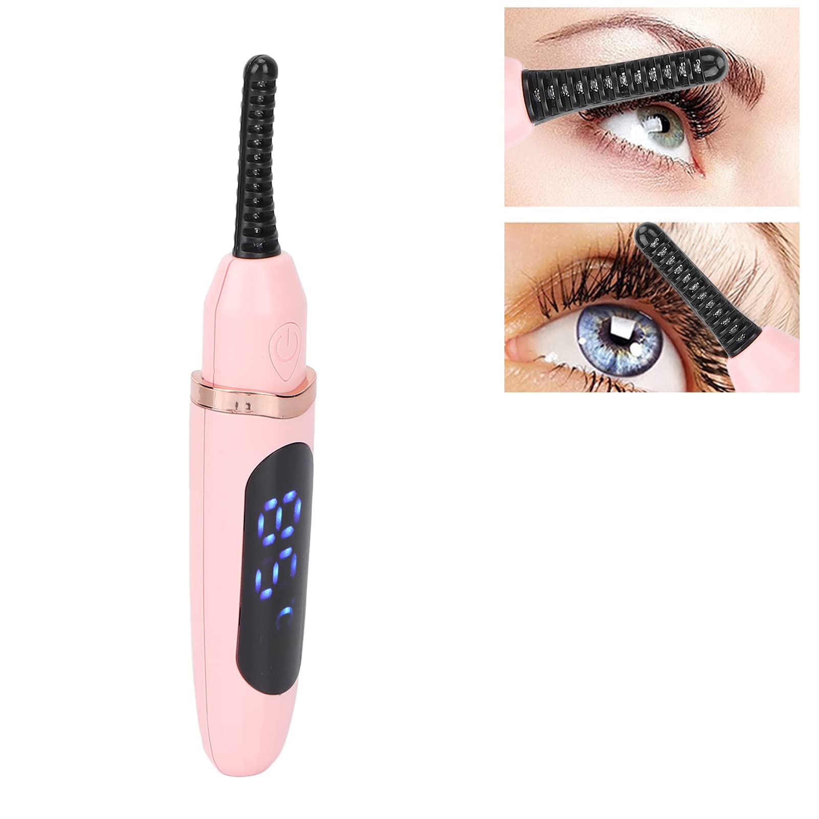 Rechargeable Electric Heated Eyelash Curler - Long Lasting Battery, Safe & Easy to Use for Perfect Curls at Home or Travel (Pink) | Great for Daily Makeup, Special Occasions & Professional Styling