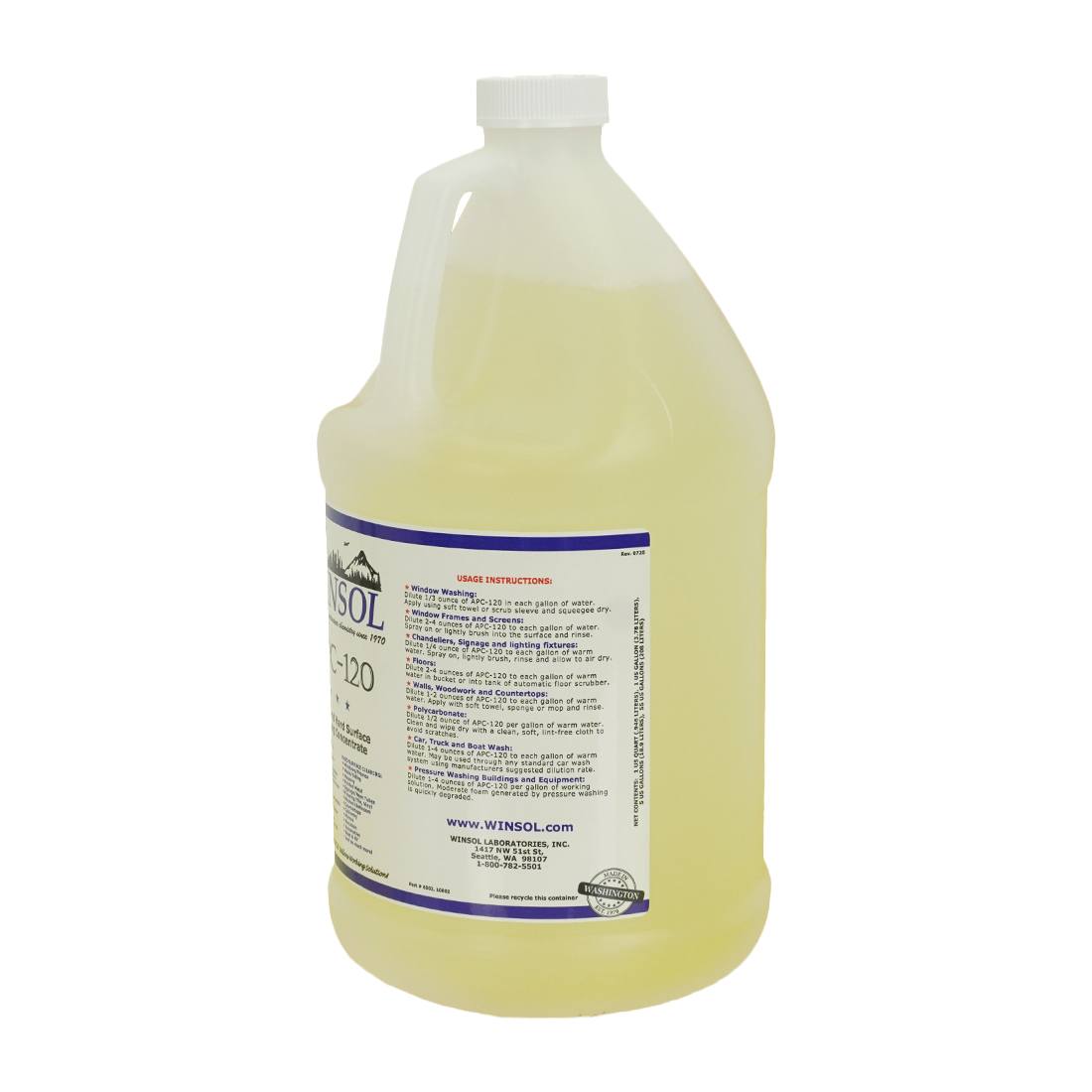 Winsol APC 120 Professional Window Cleaning Concentrate Solution - Streak-Free Glass Cleaner for Home, Office & Auto Windows