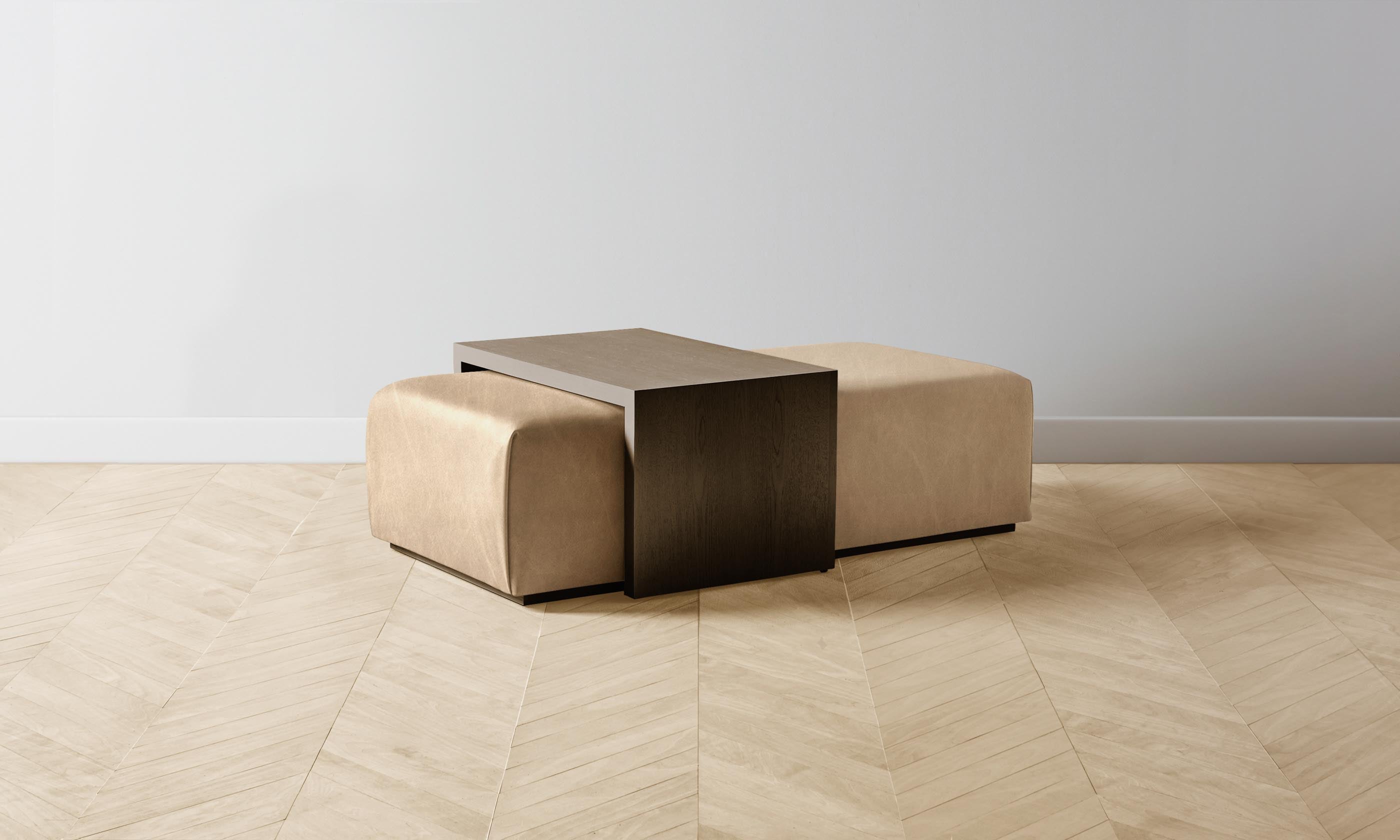Luxury Tuscan Leather Bowery Ottoman in Camel Brown - Perfect for Living Room, Bedroom & Home Office Decor