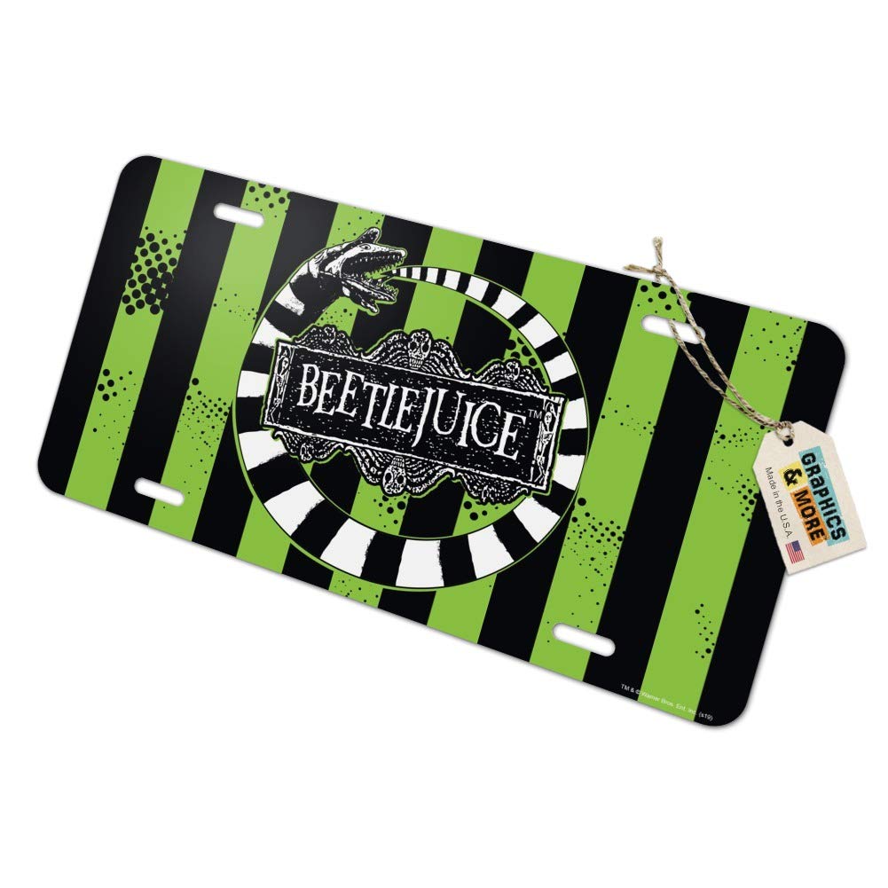 Beetlejuice Beetle Worm Novelty Metal Vanity License Plate - Custom Car Tag for Halloween, Movie Fans & Unique Vehicle Decoration