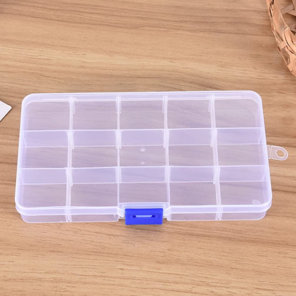 5-Piece Clear Plastic Storage Box Set with Grids - Small Parts Organizer for Tools, Crafts & DIY Supplies - Perfect for Home, Office & Workshop Organization