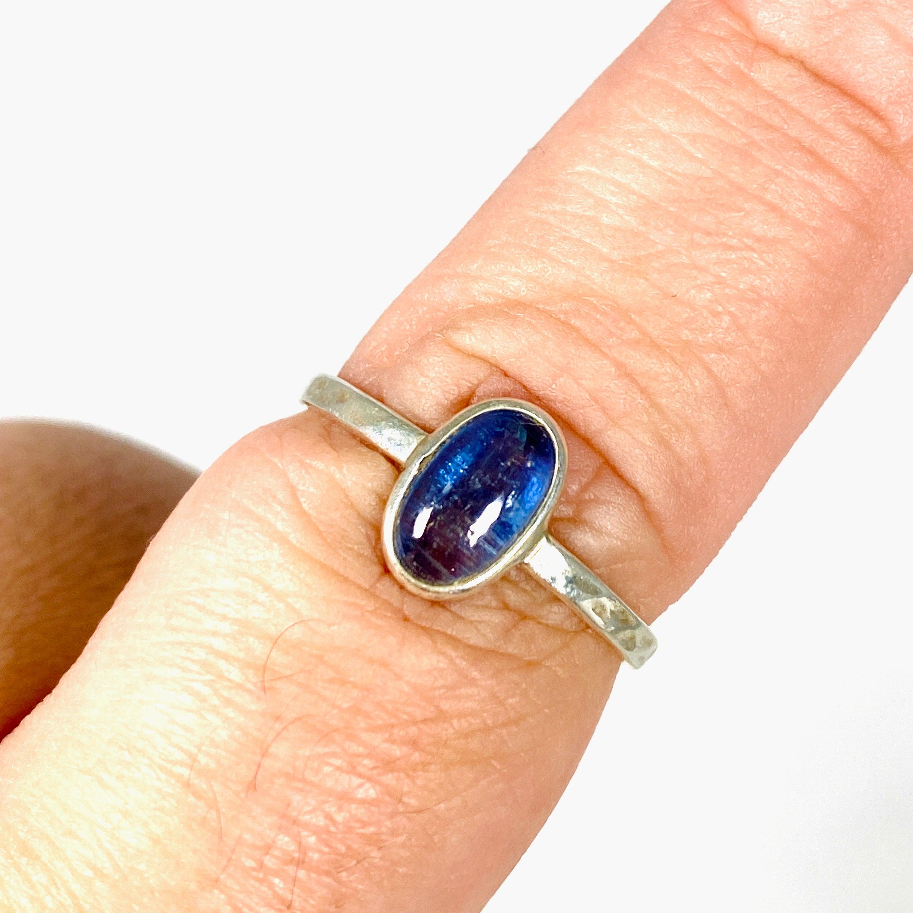 Kyanite Fine Beaten Band Ring - Size 9 - KRGJ2686 | Elegant Handmade Jewelry for Women, Perfect for Weddings, Parties & Everyday Wear