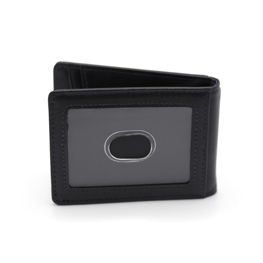 Premium Black Leather Foldable Wallet for Men - Slim RFID Blocking Bifold Wallet with Money Clip - Perfect for Everyday Use, Travel & Business