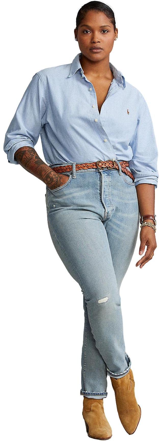 POLO RALPH LAUREN Women's Classic Fit Oxford Button Down Shirt - Casual & Office Wear for Women