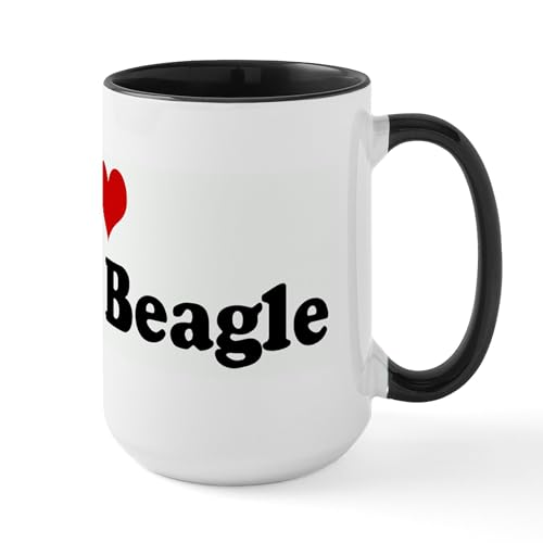 White/Black Inside - I Love My Fat Beagle Large Mug