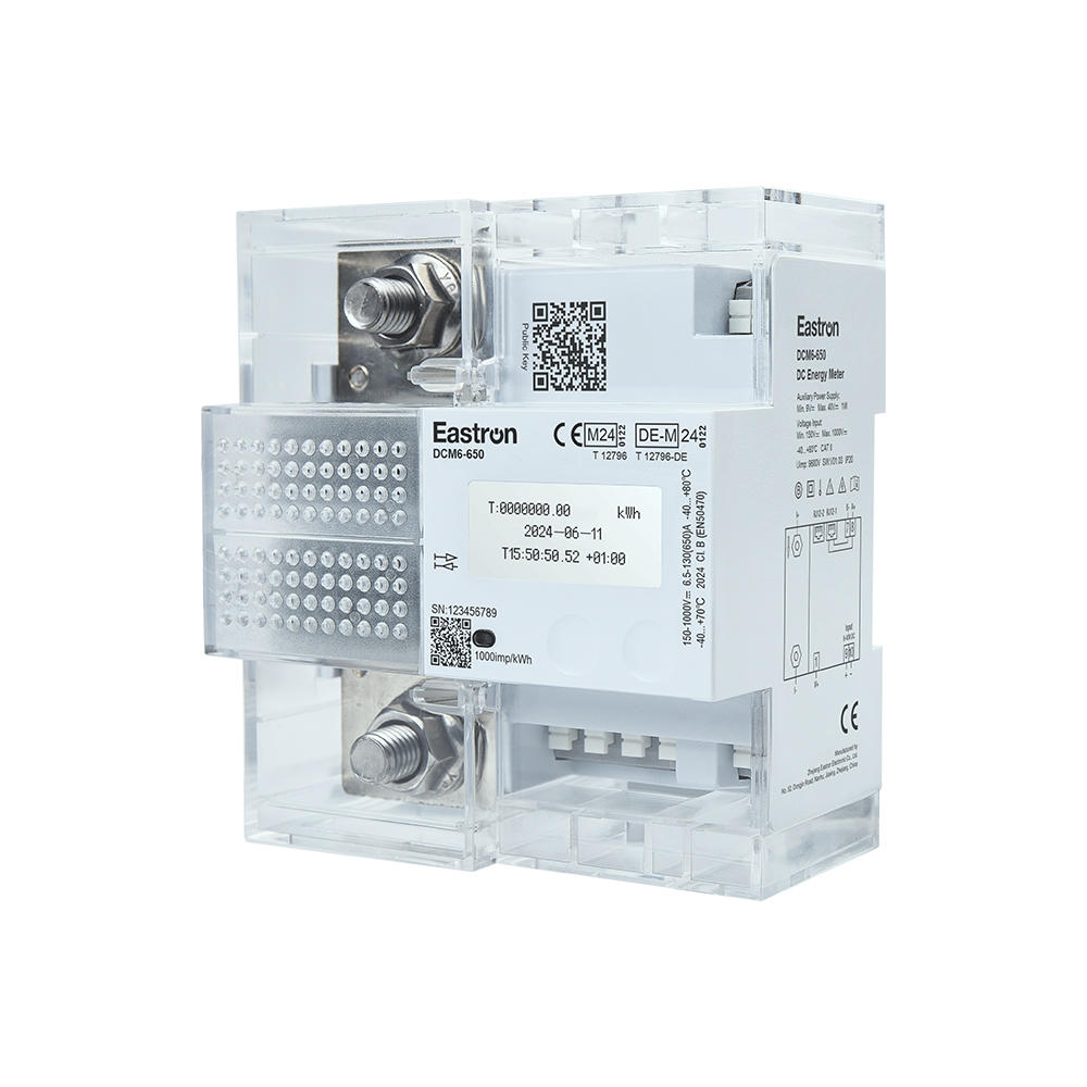 DCM650 H Class B DIN Rail Mount 1000VDC Energy Meter with 550A Internal Shunt & 3 RS485 Modbus RTU Ports | PTB Approved for Billing | Ideal for Solar Power Monitoring, Industrial Energy Management, and Smart Grid Applications