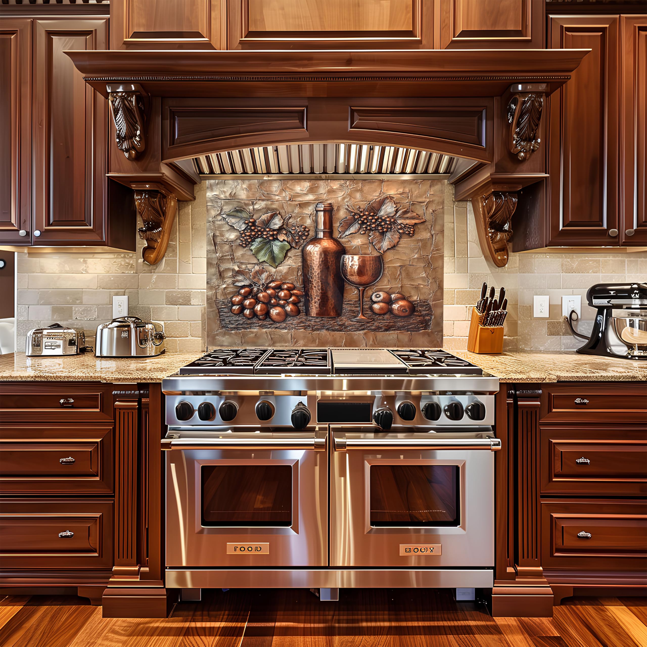 Premium Tempered Glass Kitchen Backsplash - Heat Resistant Stove Backsplash with Peel & Stick Installation | Easy to Clean & Durable Splash Guard for Cooking, Baking & Food Prep Areas