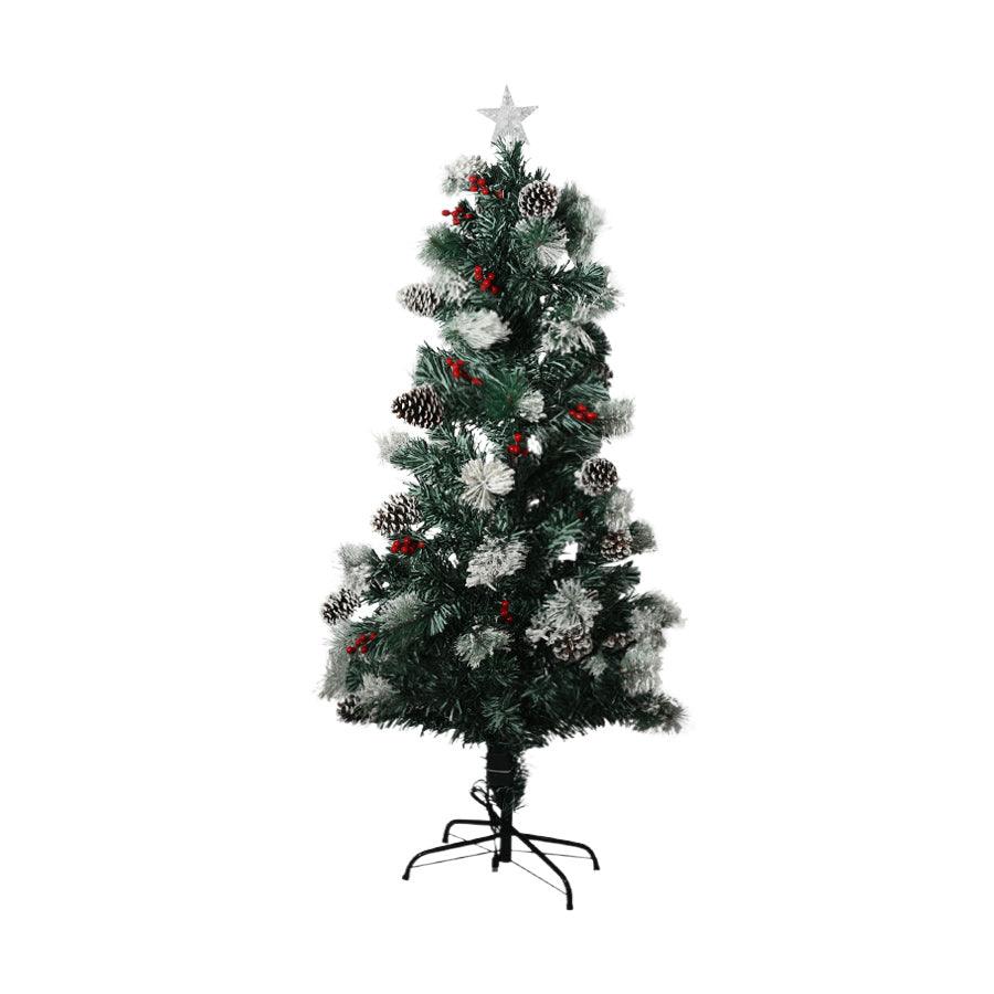 Premium 5ft LED Christmas Tree with Green Pine Cone Tips - Perfect for Holiday Home Decor, Office Parties & Festive Celebrations