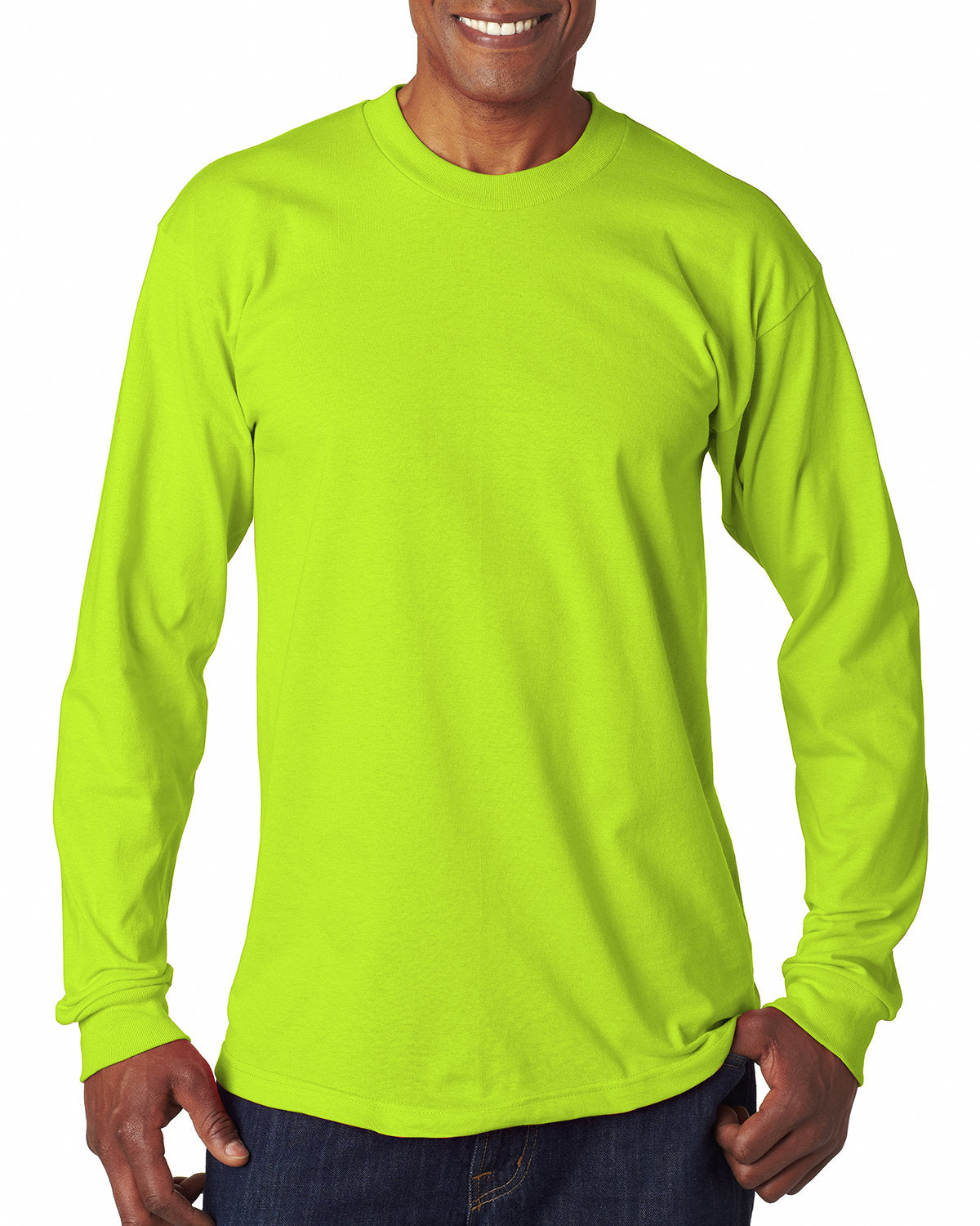 Bayside BA6100 Men's 100% Cotton Long Sleeve T-Shirt 6.1 oz - Comfortable Casual Shirt for Everyday Wear, Work & Outdoor Activities