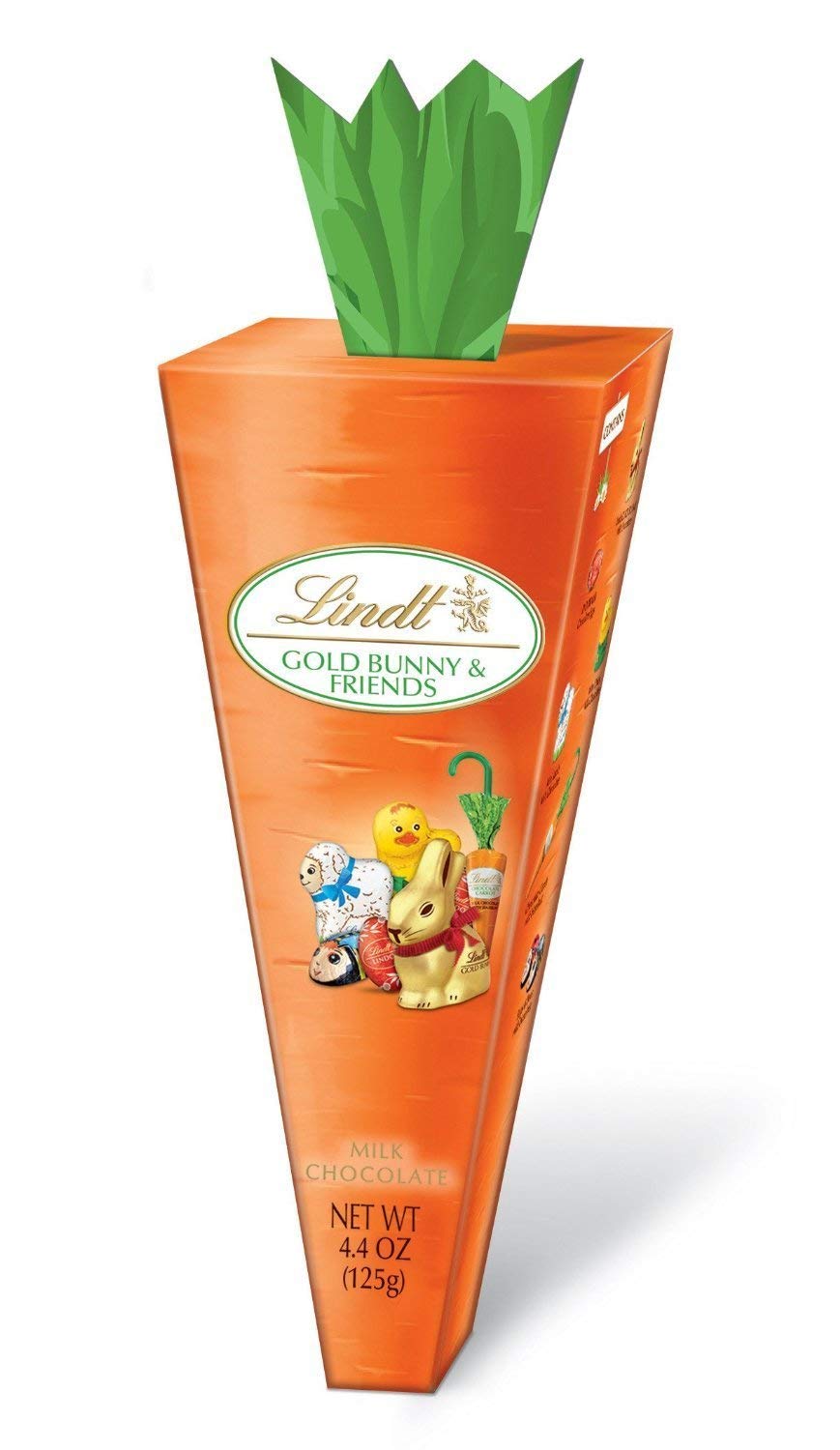 Lindt Chocolate Carrot Box with Gold Bunny & Friends - 4.4 oz Easter Gift Basket - Perfect for Easter Celebrations, Holiday Gifting & Chocolate Lovers