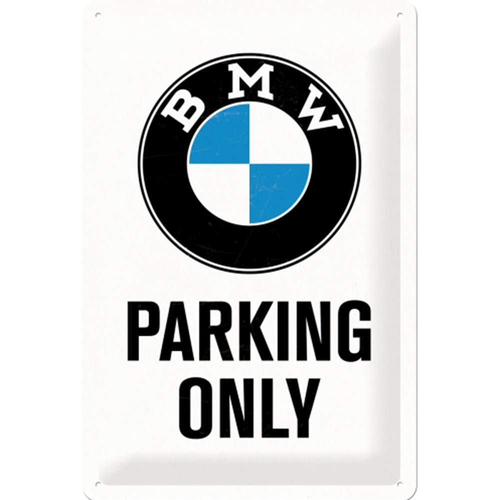 Vintage BMW Parking Only Retro Tin Sign - 7.9