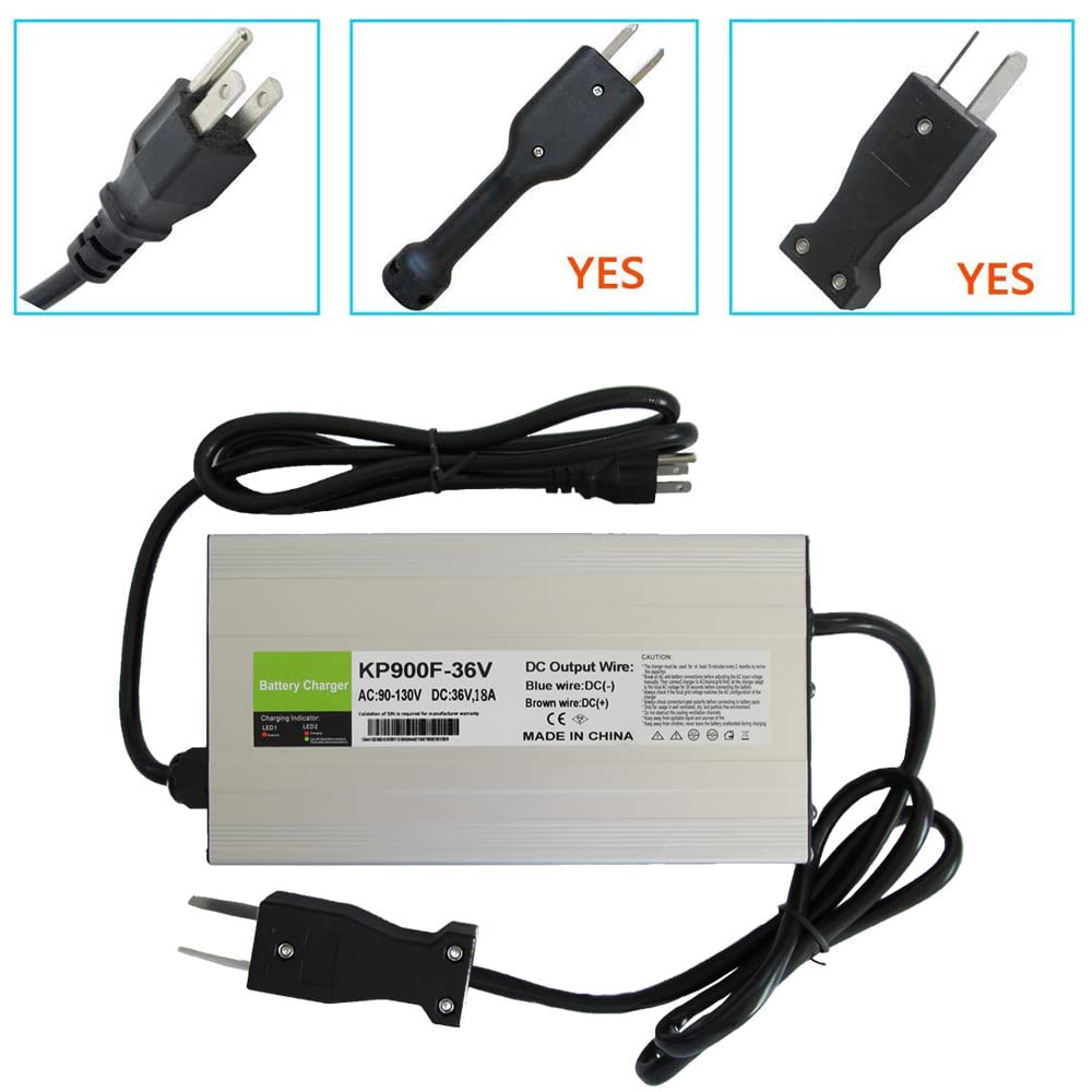 36V 18A Golf Cart Battery Charger with Crowsfoot Connector - Fast Charging for EZGO, Club Car & Yamaha Golf Carts - Perfect for Home, Course & RV Use