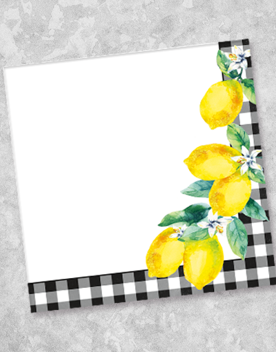 Gingham Lemons Beverage Napkins - 36 Count, Premium Paper Cocktail Napkins for Summer Parties, Picnics & Outdoor Gatherings - Lemon Print Paper Napkins for Drinks, Desserts & Table Decor