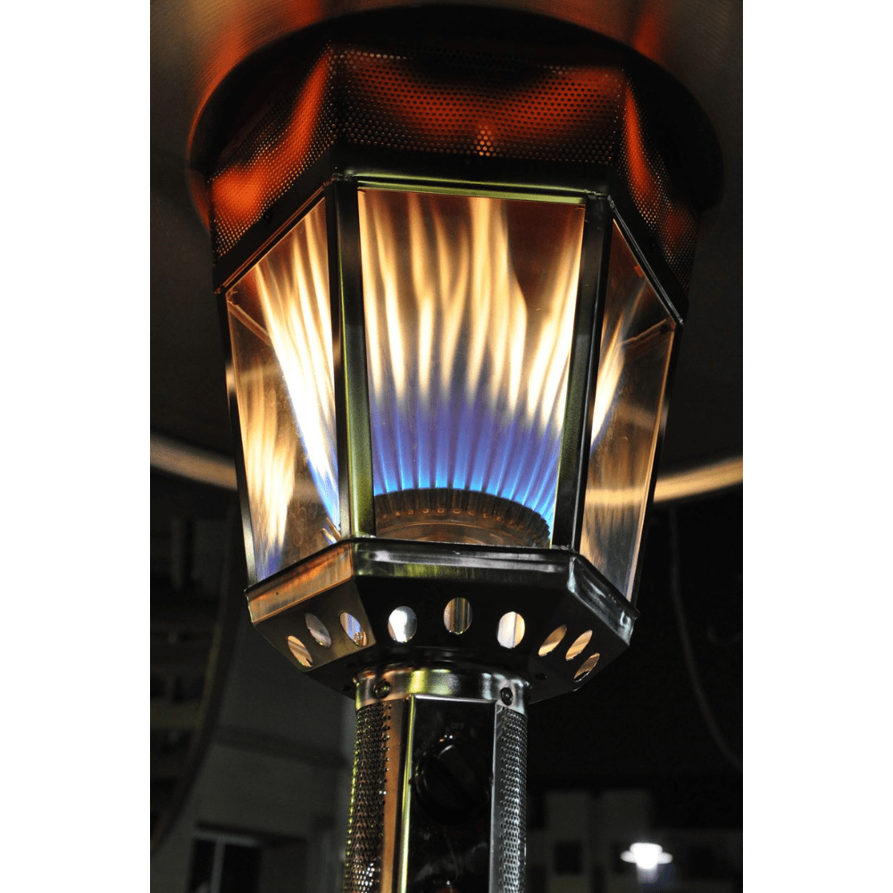 RADtec 96 Inch Tall Antique Bronze Natural Gas Patio Heater - Outdoor Patio Heater with Real Flame Technology for Backyard, Deck, and Restaurant Heating (96 NTR GAS AB)