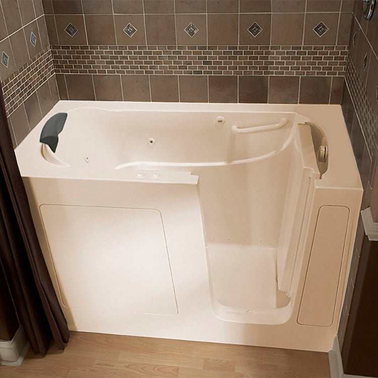 30W x 60L Gelcoat Walk-In Combination Bathtub with Right Hand Drain - 3060 Series | ADA Compliant Soaking Tub for Small Bathrooms & Senior Safety