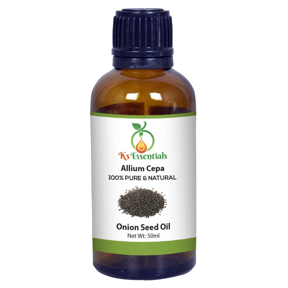 Ks Essentials 100% Pure & Natural Cold Pressed Onion Seed Oil (Allium Cepa) - For Hair Growth, Scalp Care & Skin Nourishment | DIY Beauty & Aromatherapy Use
