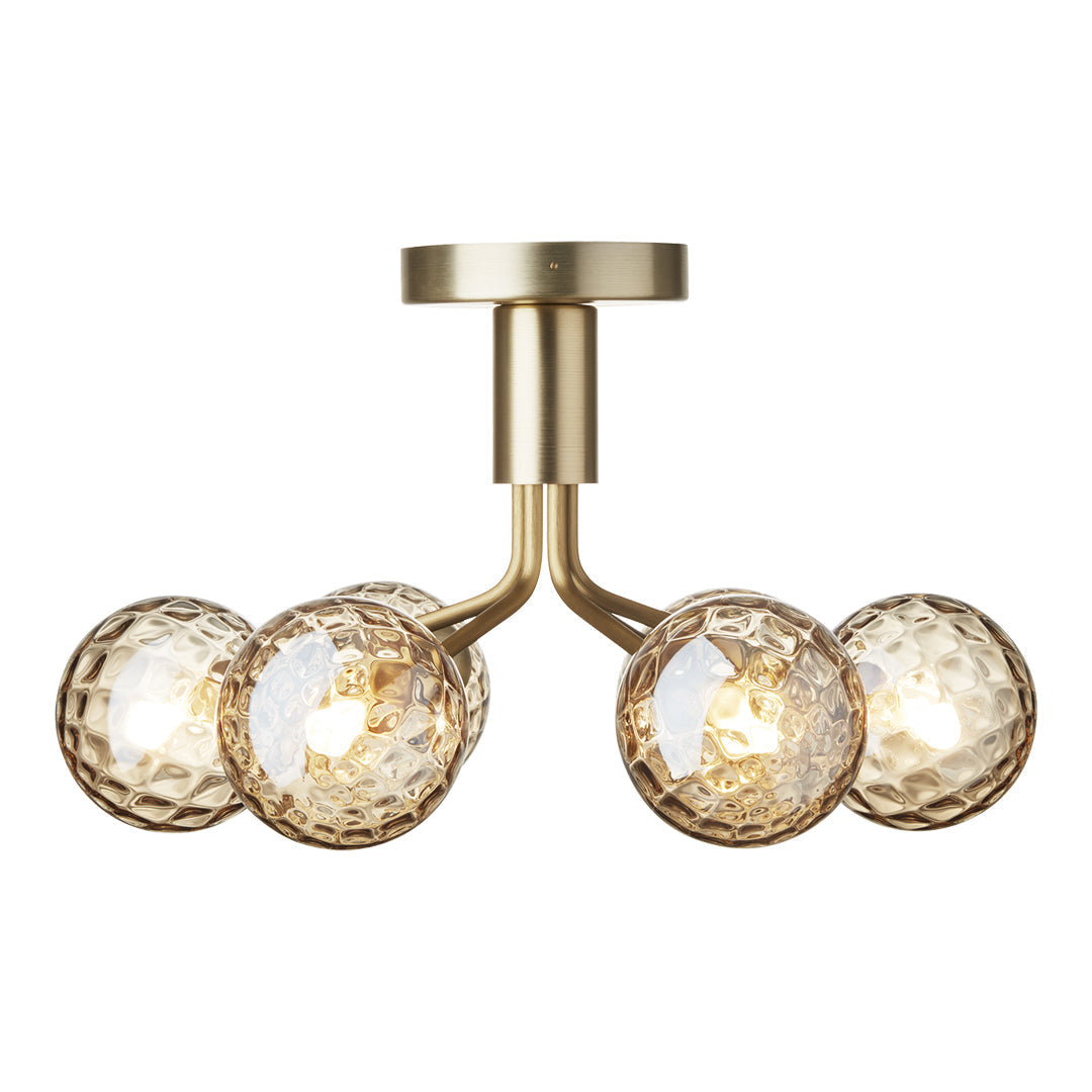 Apiales 6-Light Modern Ceiling Fixture - Brushed Nickel Finish, Dimmable LED Chandelier for Dining Room, Bedroom, or Living Room Lighting