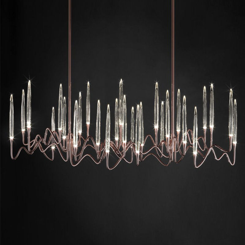 Elegant Alessio Gold Glass Chandelier - Modern Crystal Ceiling Light Fixture for Dining Room, Living Room & Bedroom Decor