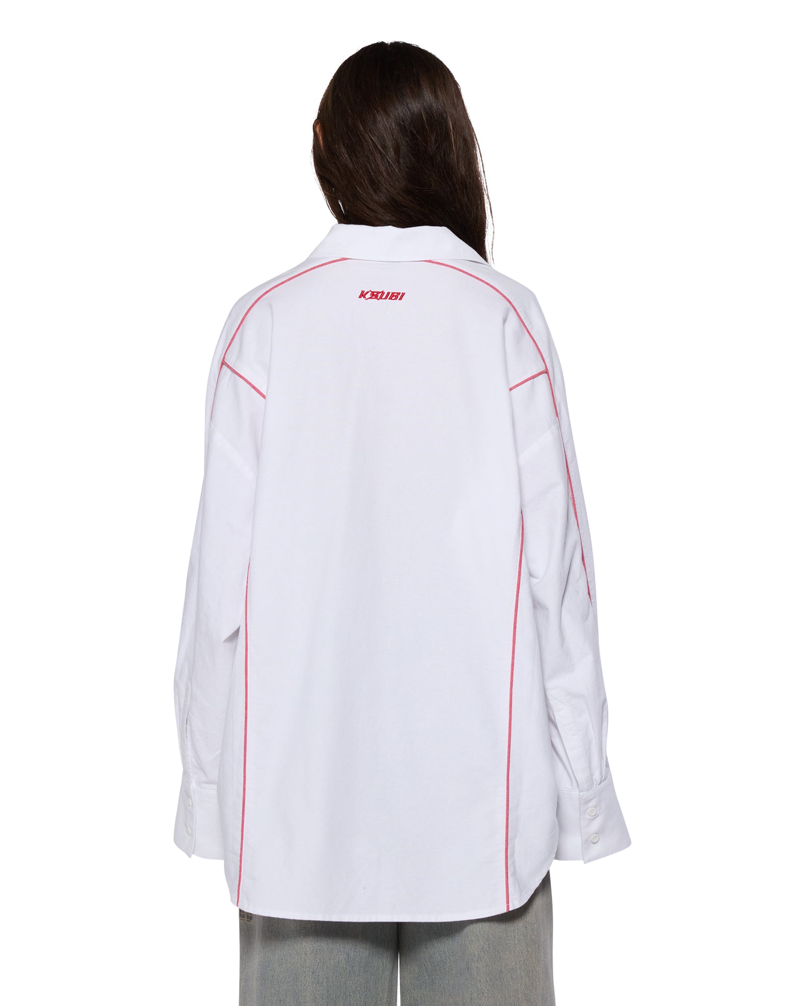 Stinger Astra LS Shirt - White/Red Long Sleeve Performance Polo for Men | Golf, Tennis & Casual Wear