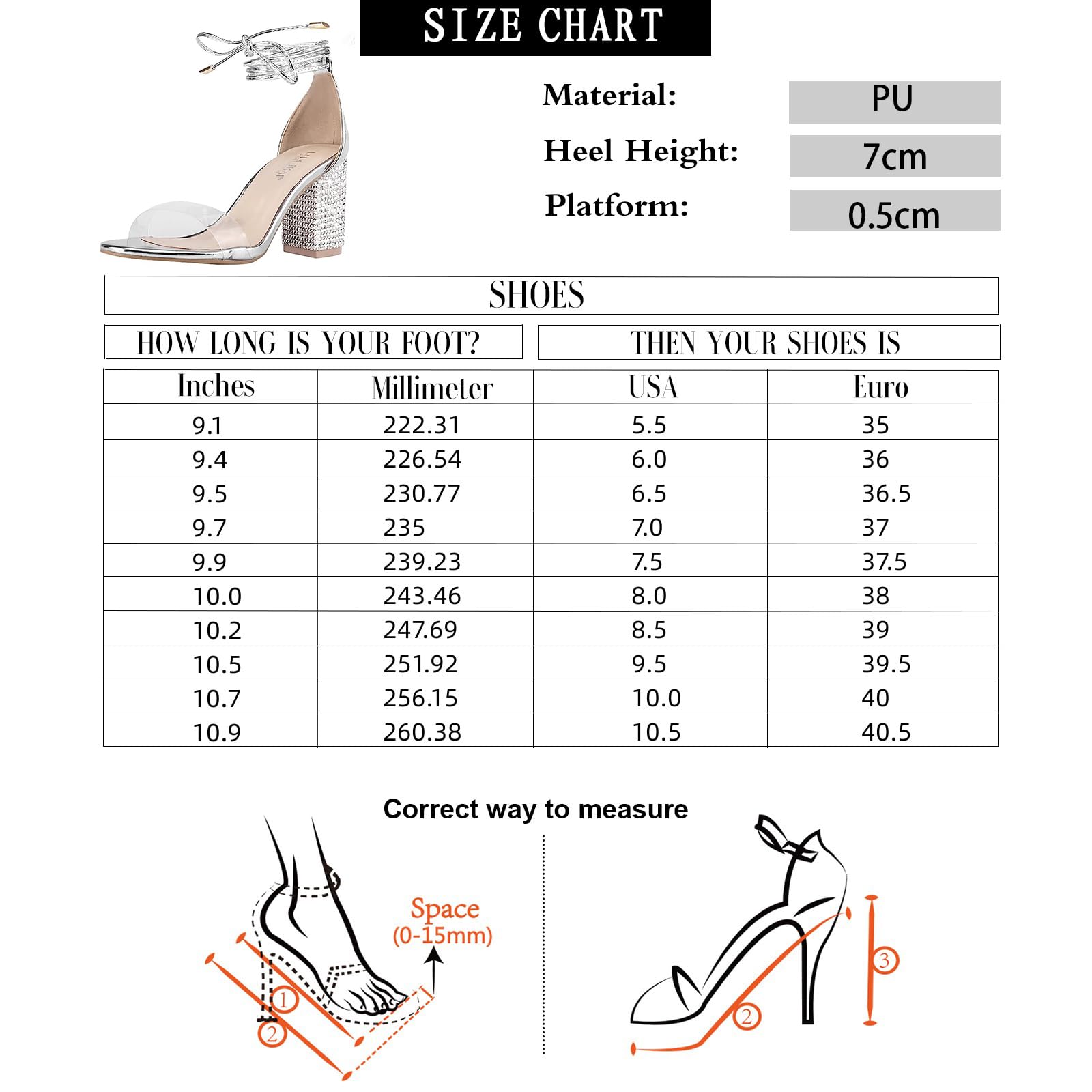 Women's Chunky High Heel Sandals - Comfortable Open Toe Strappy Rhinestone Heels in White, Silver, Gold & Black | Ankle Strap Dress Shoes for Parties, Weddings & Evening Events