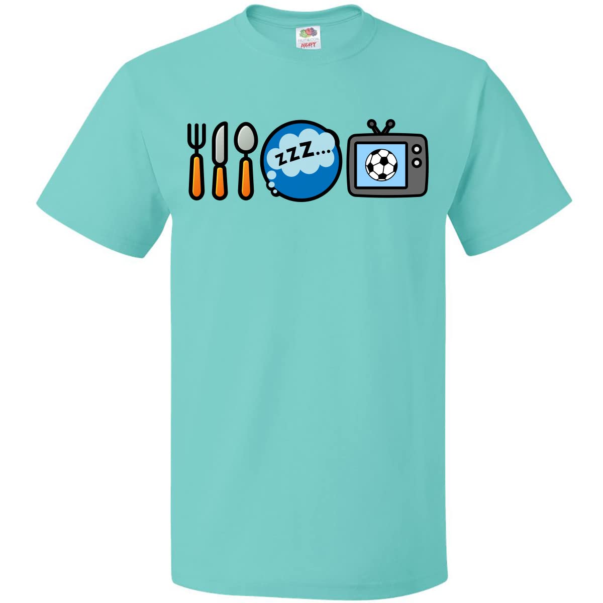 Inktastic Eat Sleep Watch Soccer T-Shirt - Funny Soccer Lover Graphic Tee for Men & Women - Perfect for Soccer Games, Training & Casual Wear