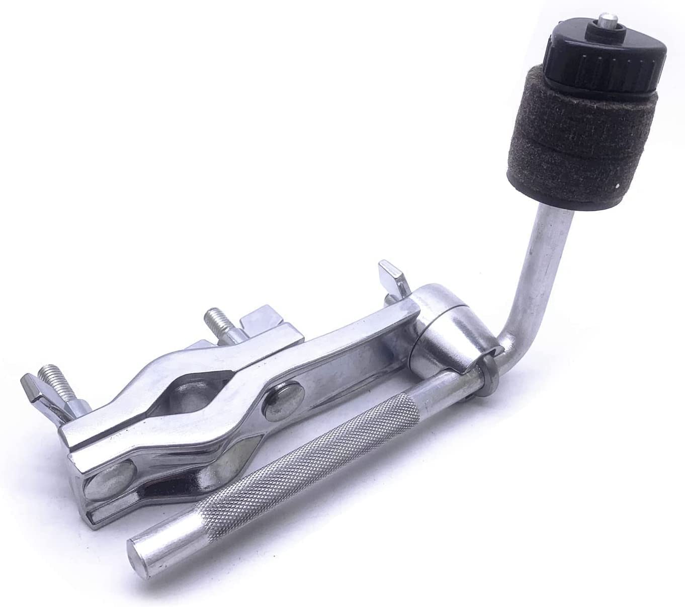 Premium Cymbal L-Arm Rod with Bracket Holder & Extension Arm - Silver Drum Set Accessory | Heavy-Duty Boom Arm with Secure Mounting Clamp | Perfect for Drum Kits, Live Performances & Studio Recording