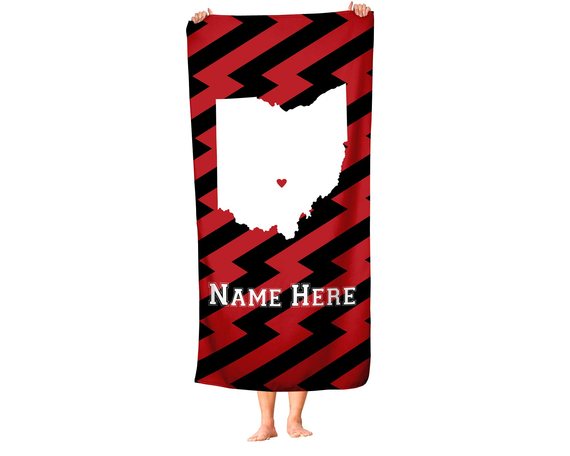 Custom Ohio State Pride Beach & Bath Towel - Personalized Large & Medium Towels for Adults & Kids - Perfect for College Football, Basketball Games, Beach Trips & Poolside Relaxation