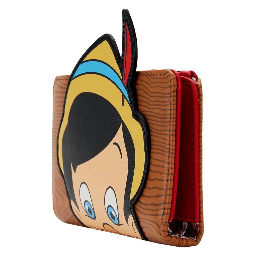 Loungefly Disney Pinocchio Peeking Faux Leather Flap Wallet - Cute Character Wallet for Disney Fans, Perfect for Theme Parks, Collectors & Everyday Use