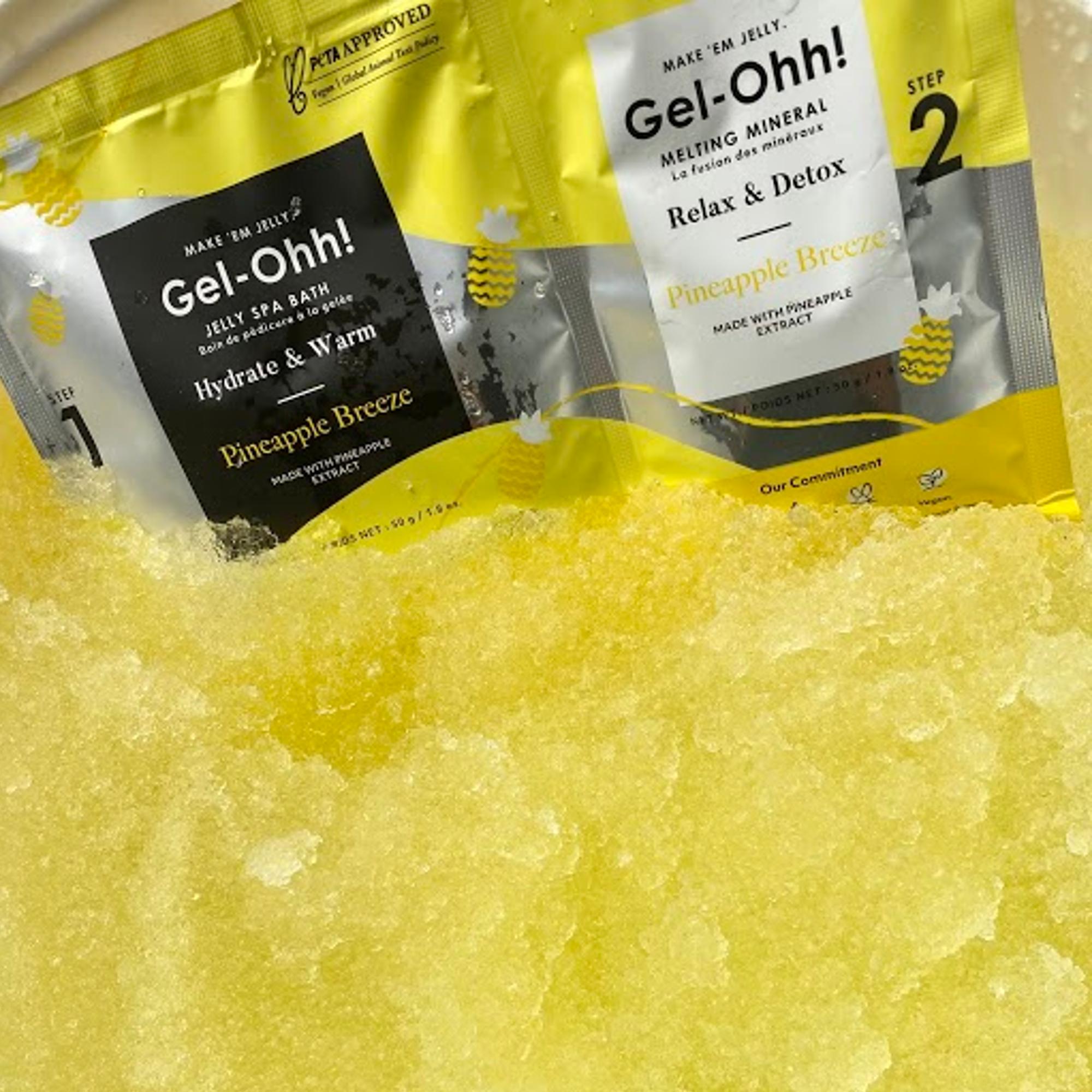 Avry Beauty Gel Ohh! Jelly Spa Pedicure Bath - Pineapple Breeze Limited Edition | Exfoliating Foot Soak for Soft Feet | Perfect for Home Spa Day & Relaxation
